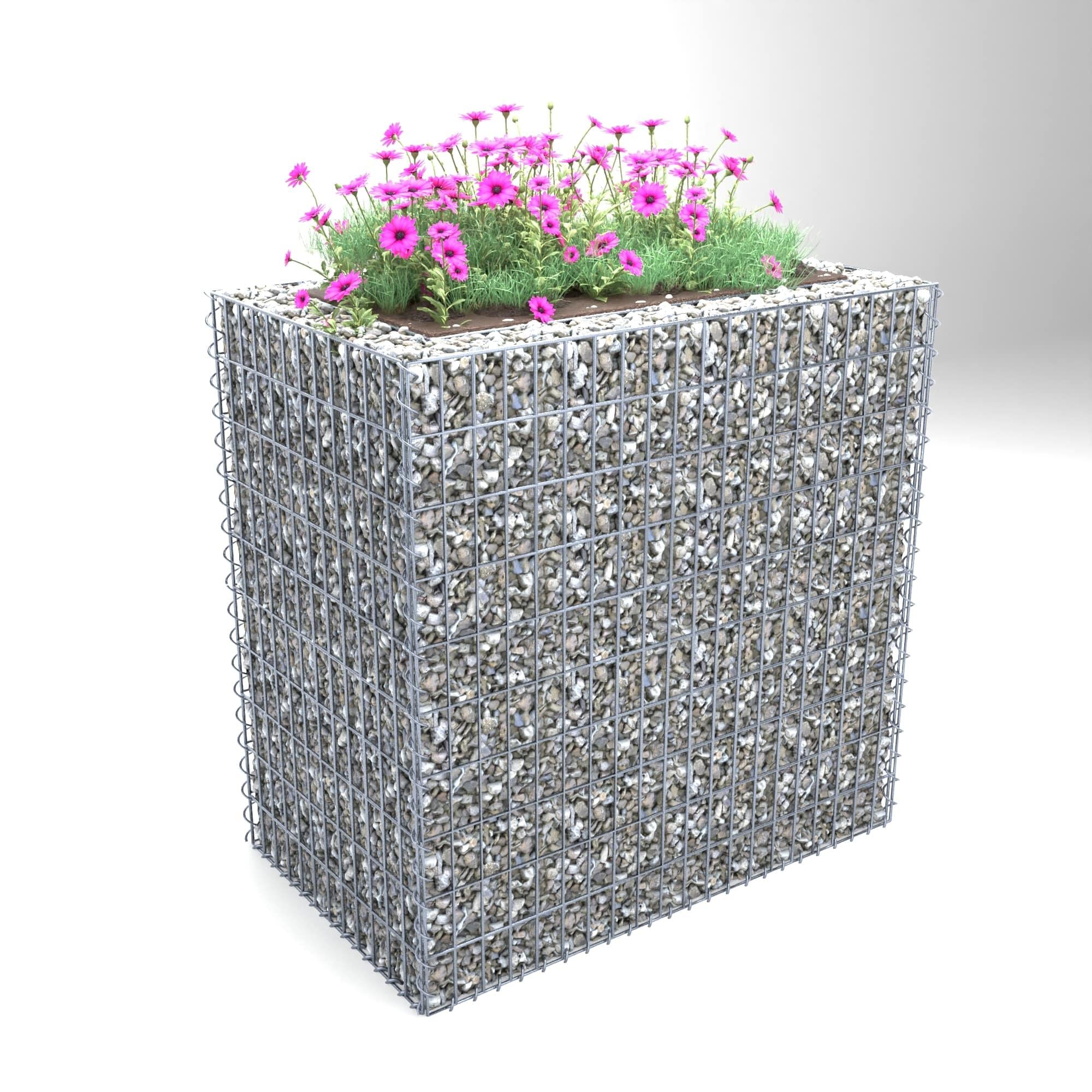 Raised bed square 100 cm x 100 cm x 60 cm (L x H x D), mesh size 5 x 10 cm, wall thickness 10 cm