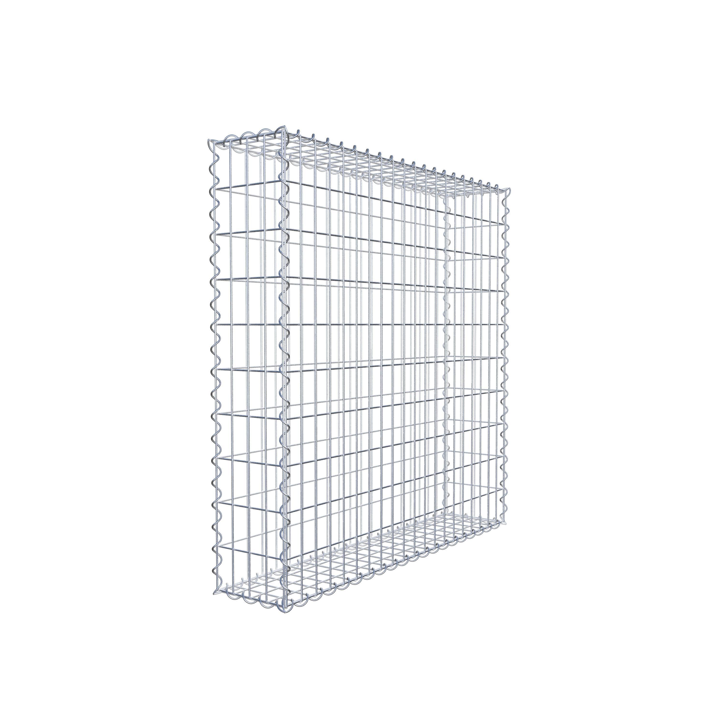 Gabion 100 cm x 100 cm x 20 cm (L x H x D), mesh size 5 cm x 10 cm, spiral