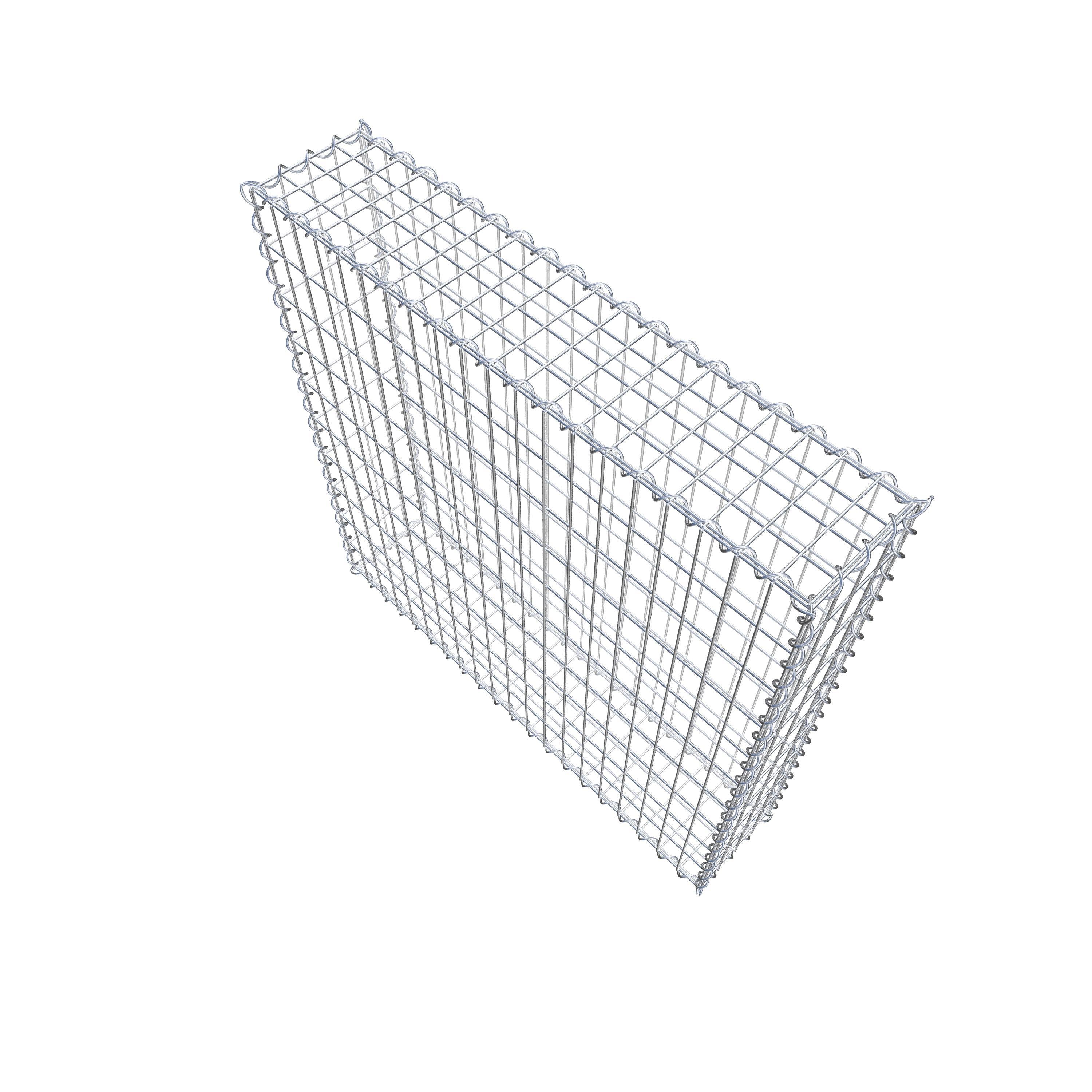 Gabion 100 cm x 100 cm x 20 cm (L x H x D), maskestørrelse 5 cm x 10 cm, spiral