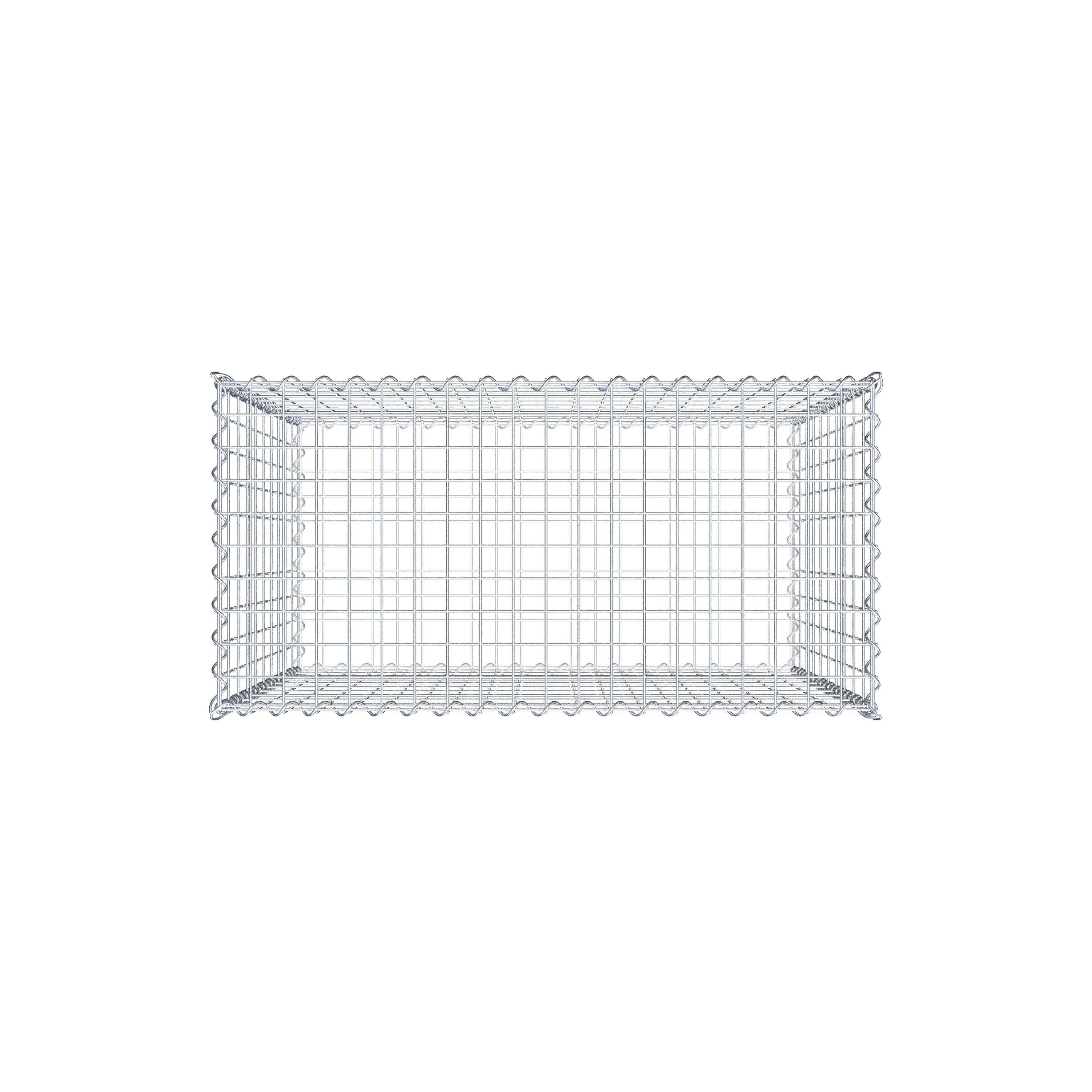 Gabion 100 cm x 100 cm x 50 cm (L x H x D), maskestørrelse 5 cm x 10 cm, spiral