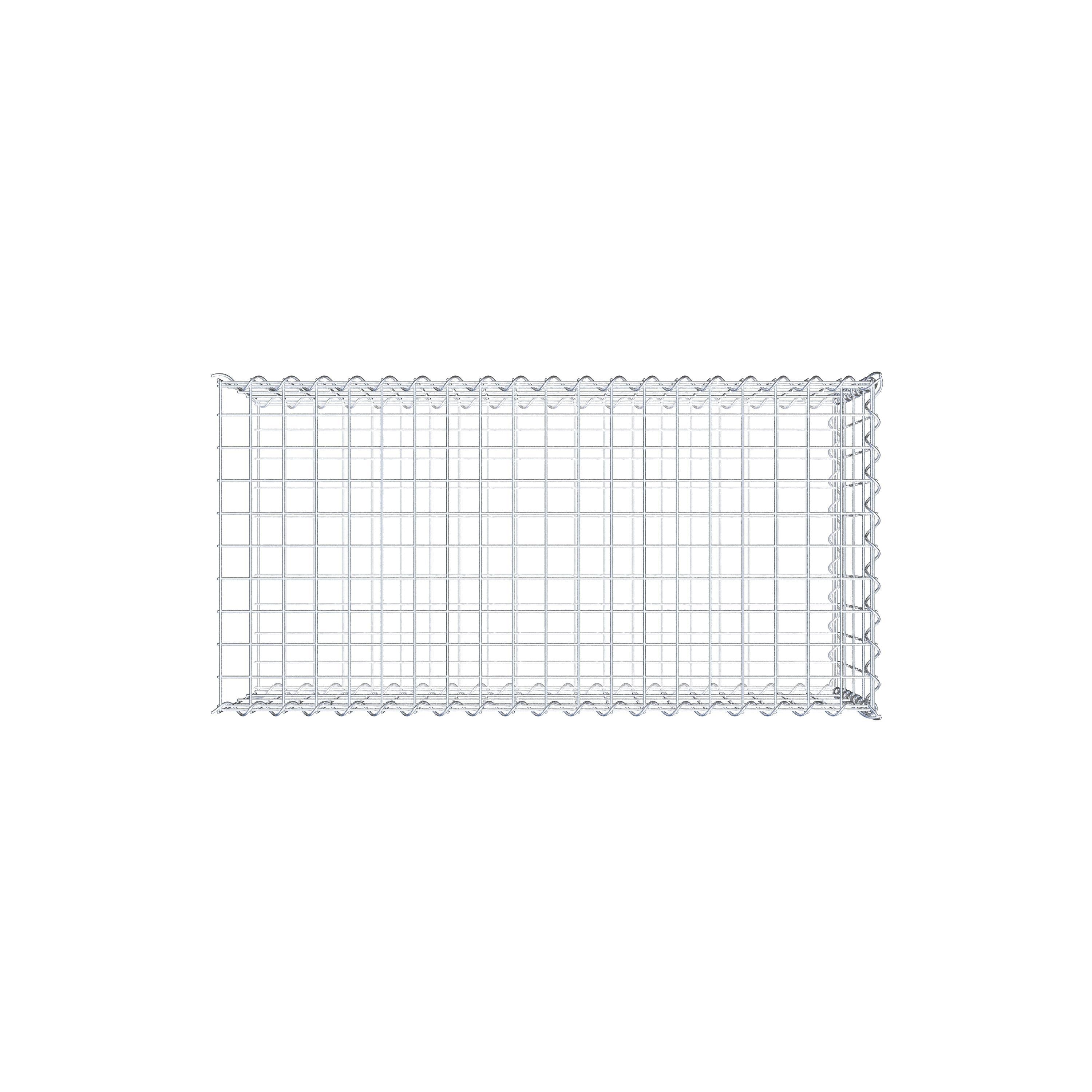 Opvokset gabion type 2 100 cm x 40 cm x 50 cm (L x H x D), maskestørrelse 5 cm x 10 cm, spiral