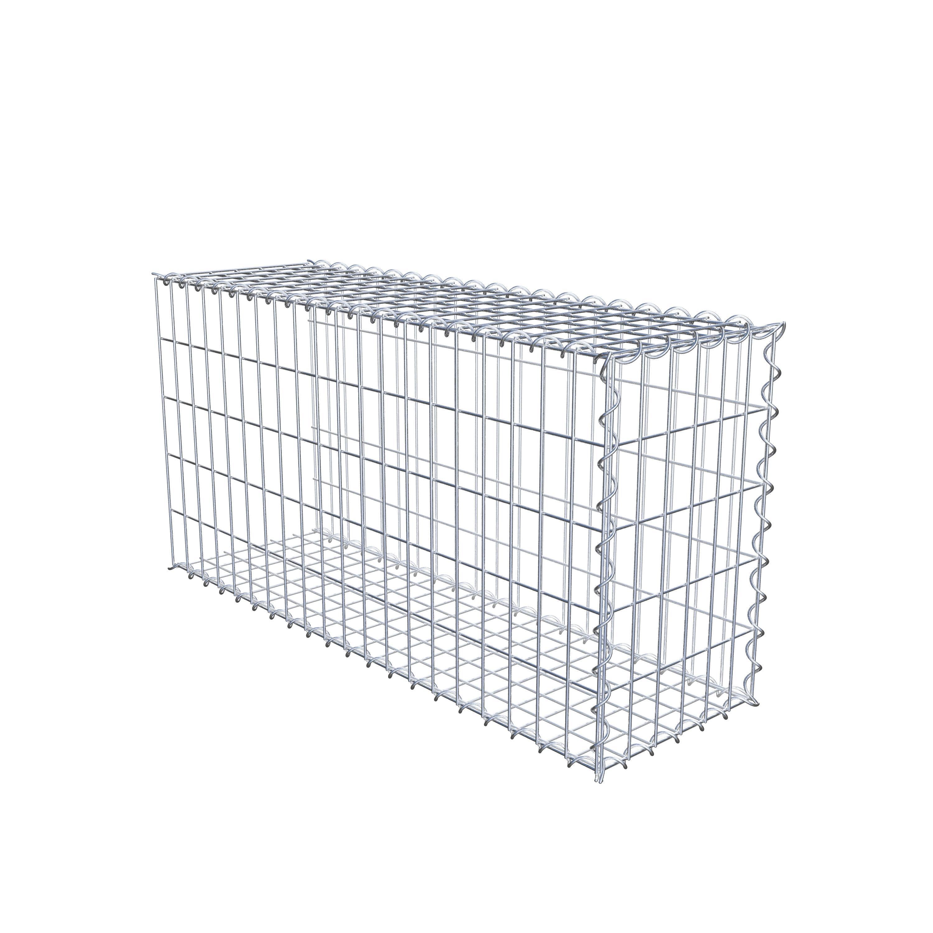 Opvokset gabion type 2 100 cm x 50 cm x 30 cm (L x H x D), maskestørrelse 5 cm x 10 cm, spiral