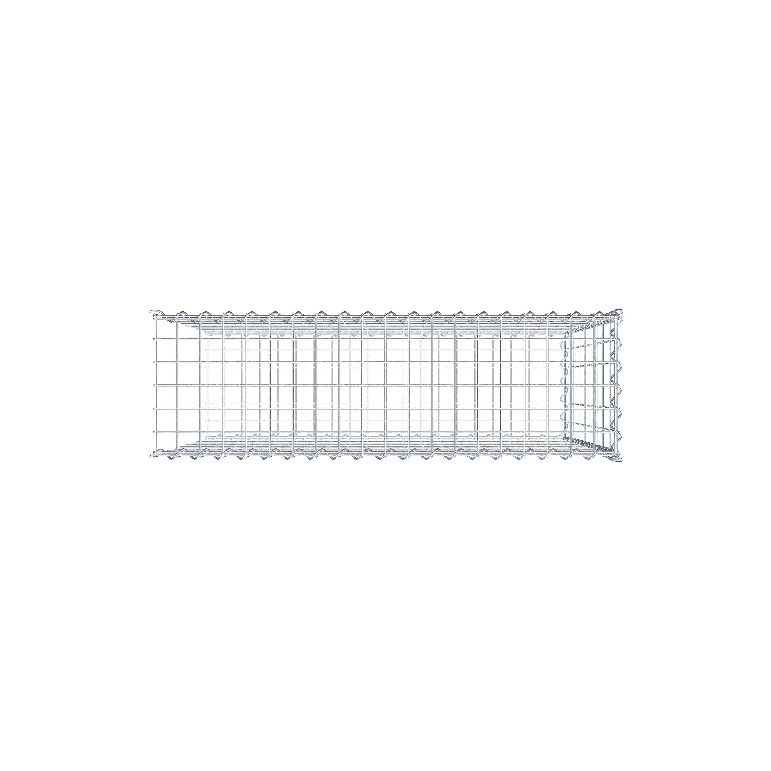 Grown-on gabion type 2 100 cm x 90 cm x 30 cm (L x H x D), mesh size 5 cm x 10 cm, spiral