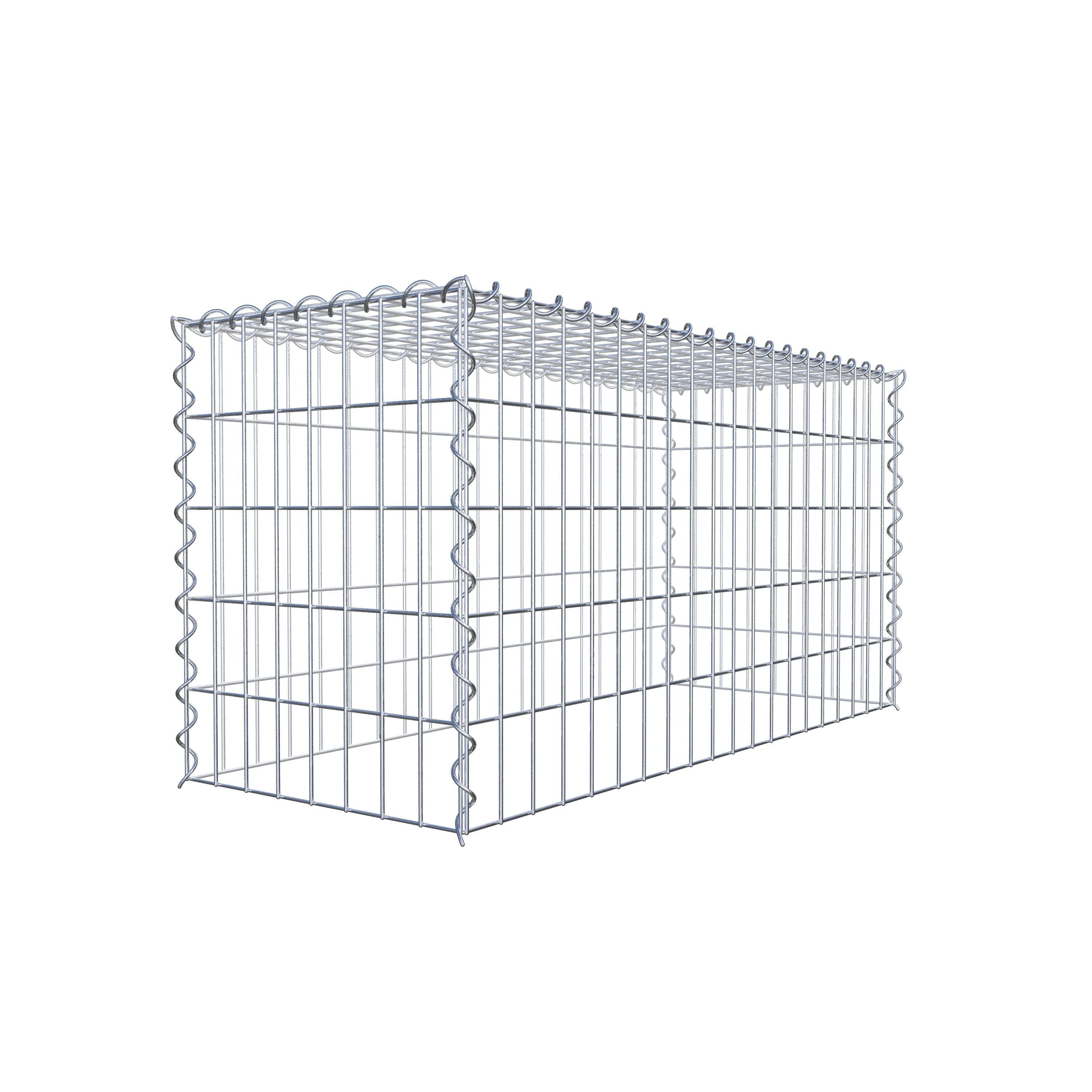 Opvokset gabion type 3 100 cm x 50 cm x 40 cm (L x H x D), maskestørrelse 5 cm x 10 cm, spiral