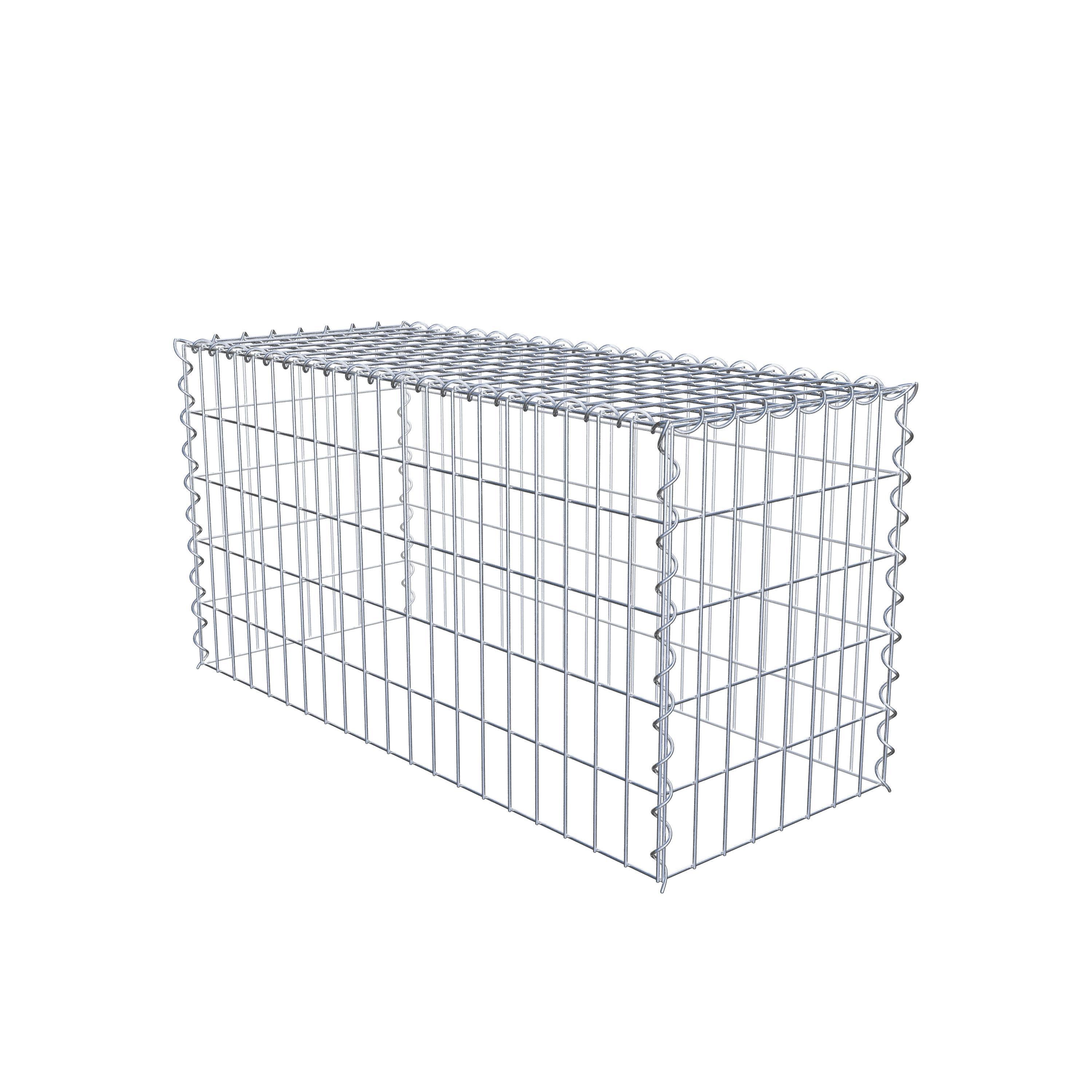 Opvokset gabion type 3 100 cm x 50 cm x 40 cm (L x H x D), maskestørrelse 5 cm x 10 cm, spiral