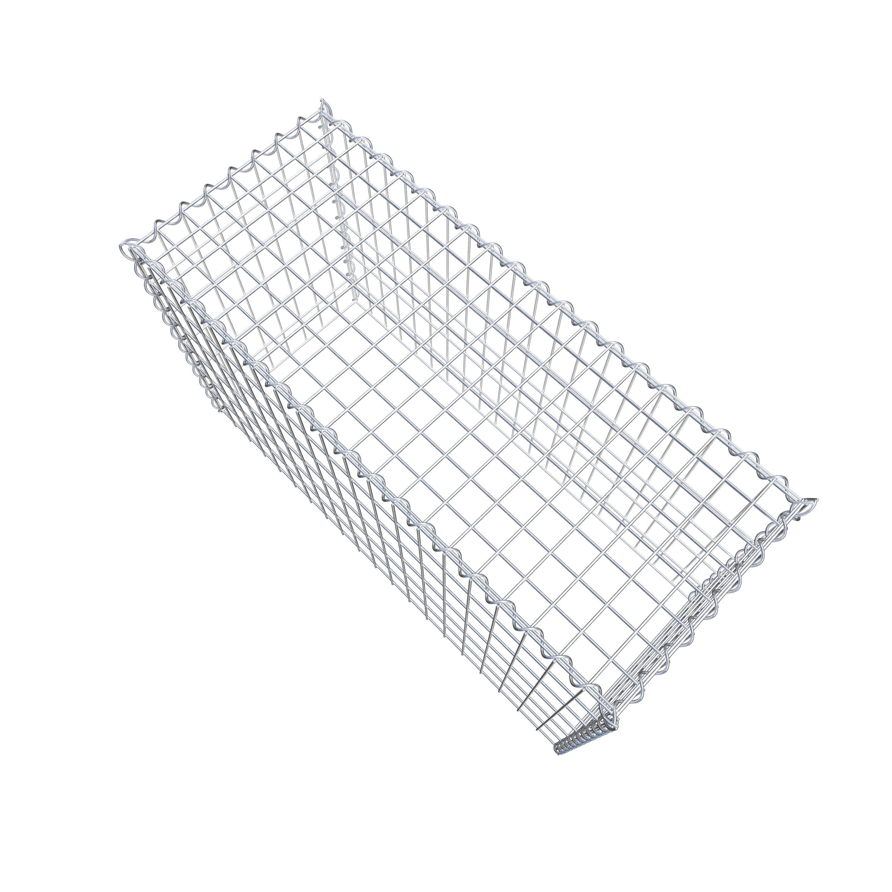 Opvokset gabion type 3 100 cm x 60 cm x 40 cm (L x H x D), maskestørrelse 5 cm x 10 cm, spiral