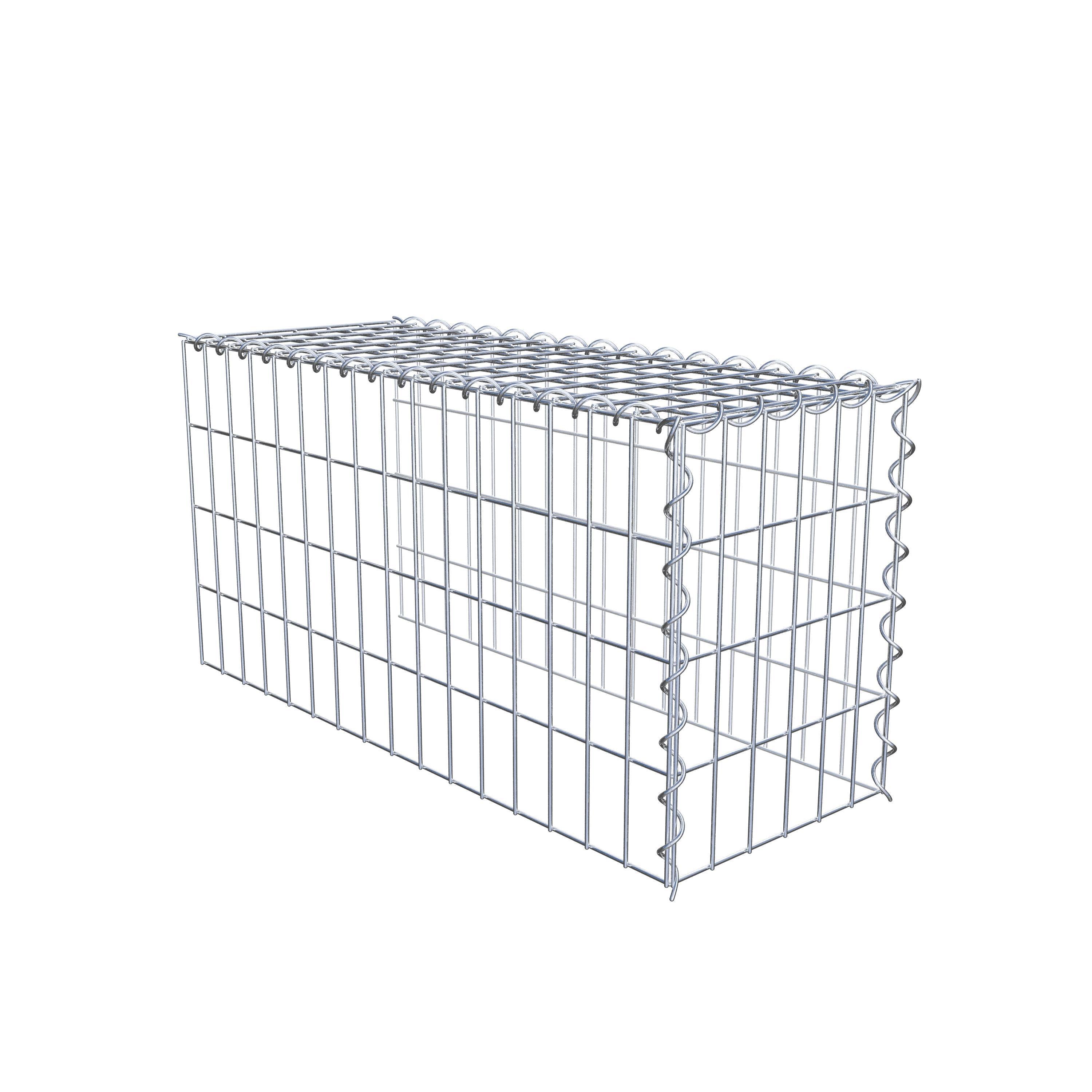 Mounted gabion type 4 80 cm x 40 cm x 30 cm (L x H x D), mesh size 5 cm x 10 cm, spiral