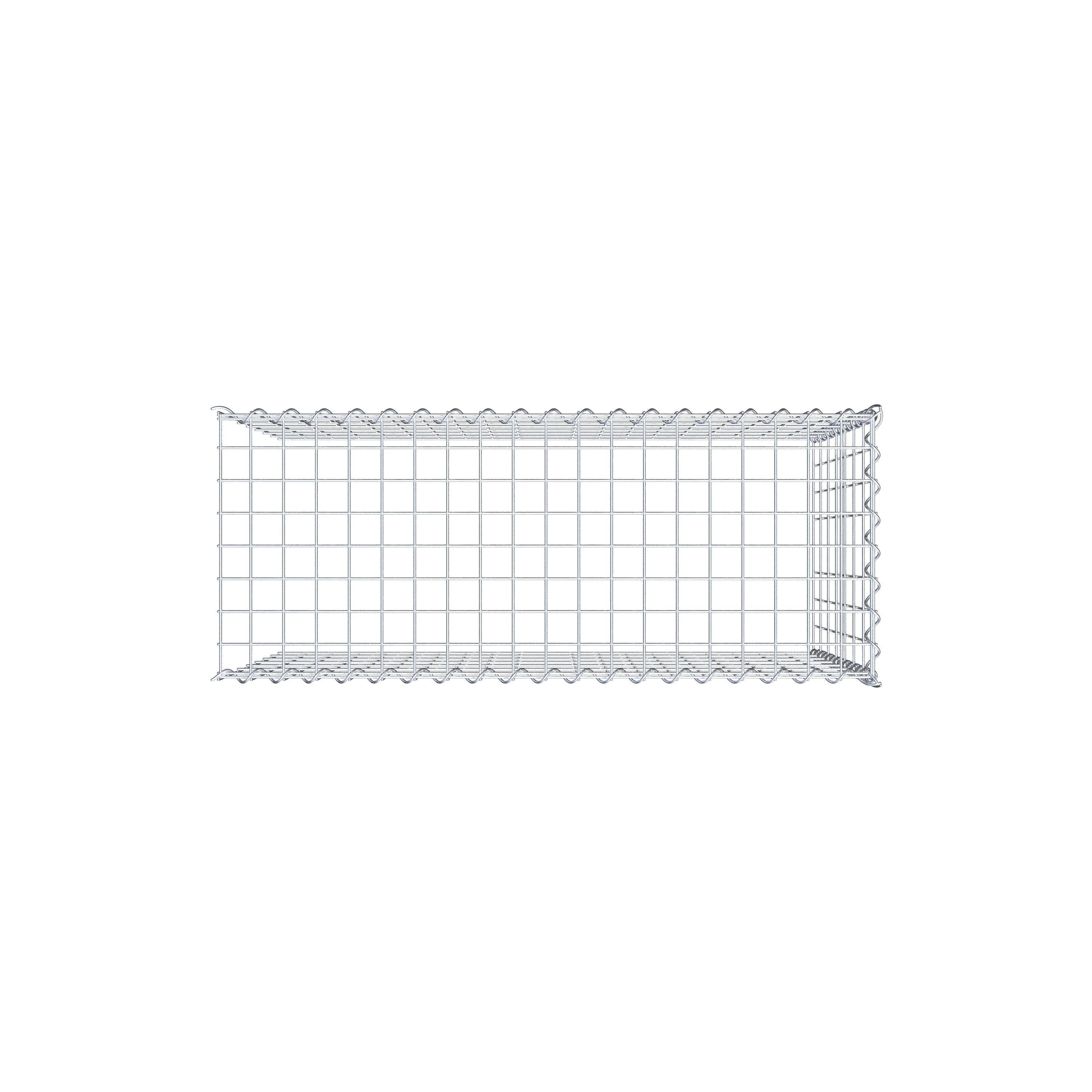 Opvokset gabion type 4 100 cm x 70 cm x 40 cm (L x H x D), maskestørrelse 5 cm x 10 cm, spiral