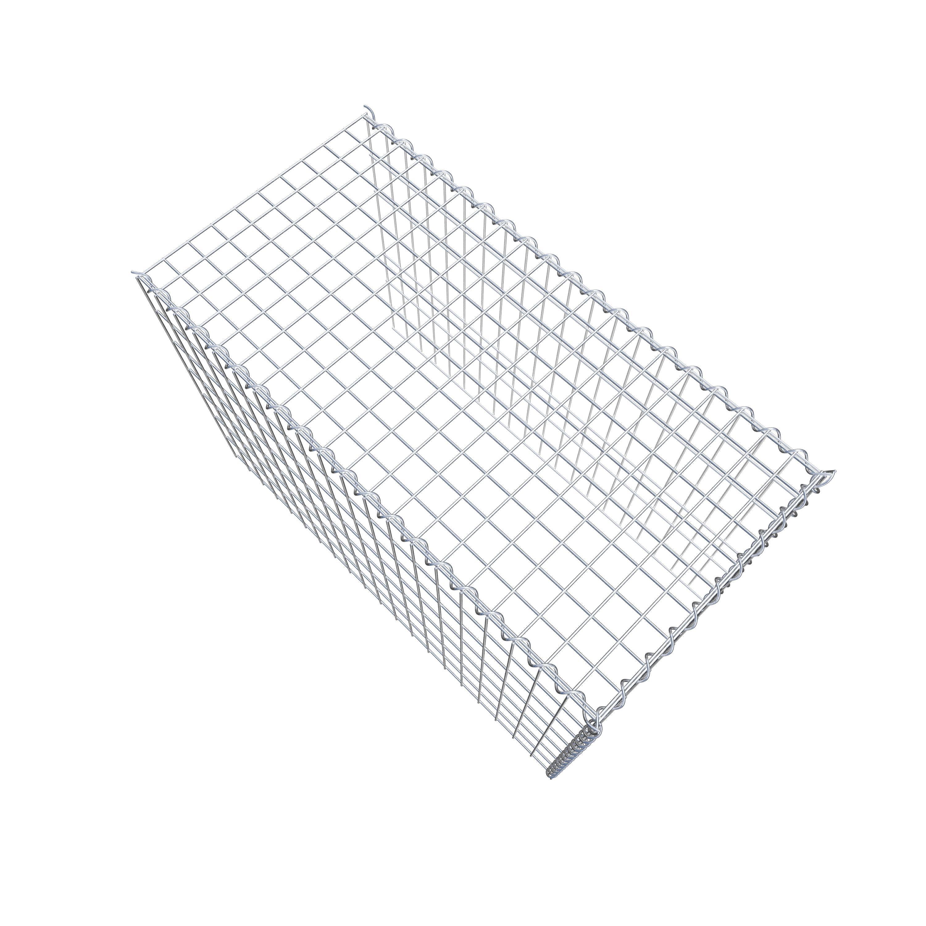 Opvokset gabion type 4 100 cm x 70 cm x 50 cm (L x H x D), maskestørrelse 5 cm x 10 cm, spiral