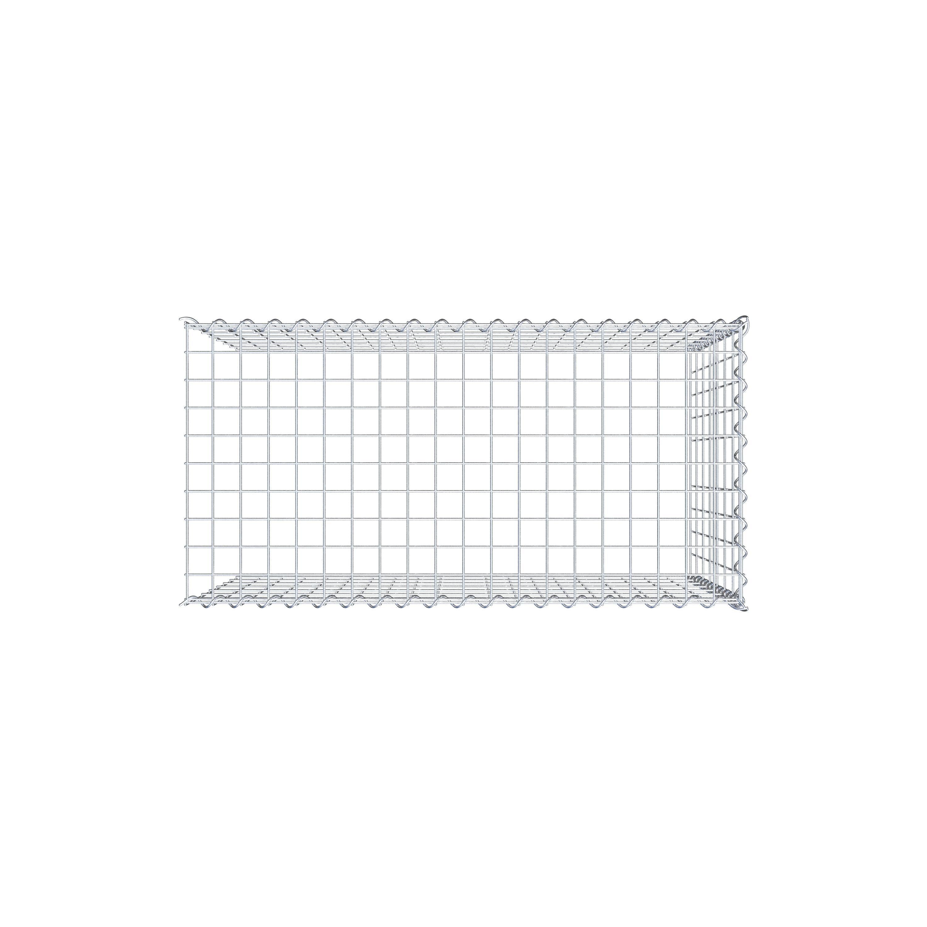 Opvokset gabion type 4 100 cm x 70 cm x 50 cm (L x H x D), maskestørrelse 5 cm x 10 cm, spiral