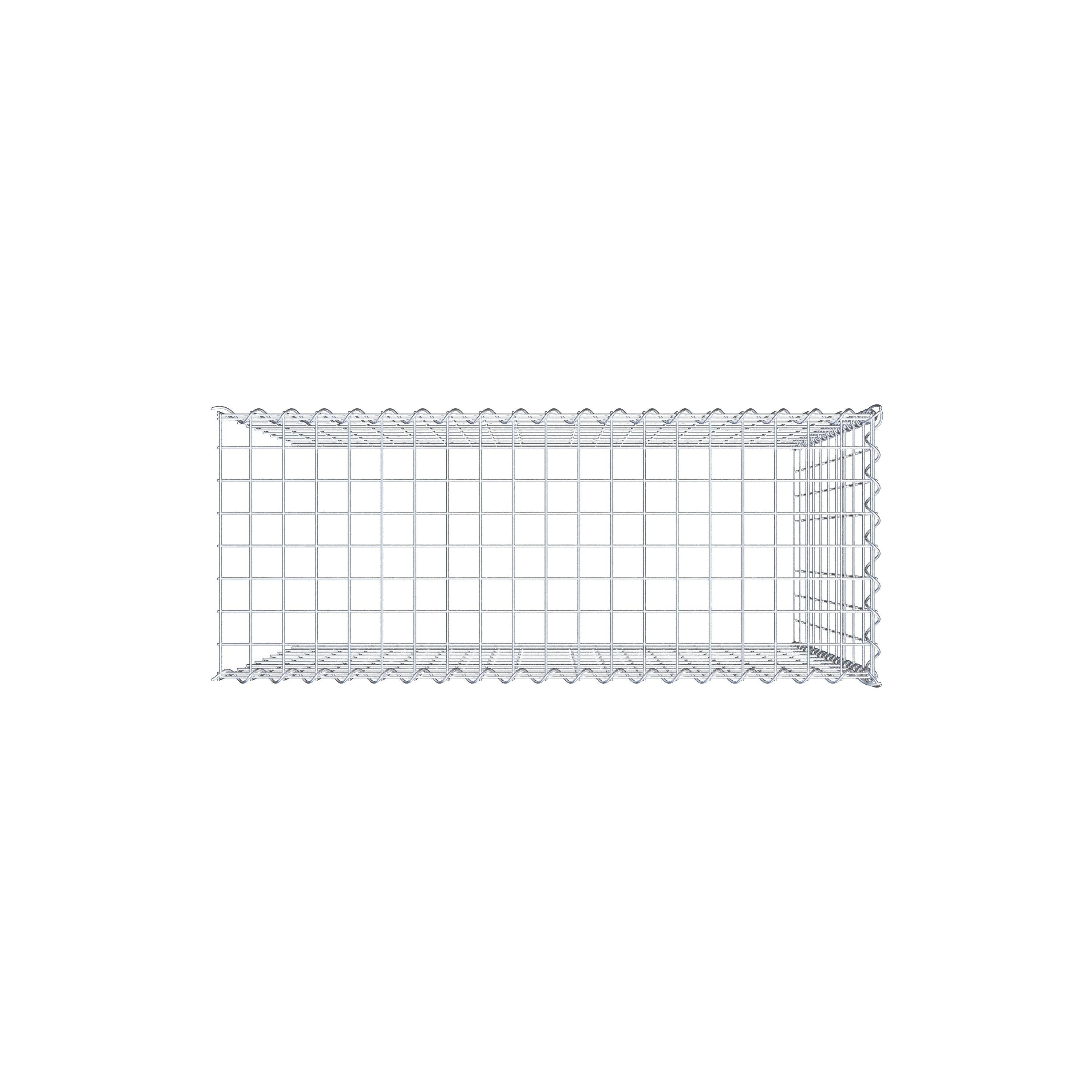 Grown-on gabion type 4 100 cm x 100 cm x 40 cm (L x H x D), mesh size 5 cm x 10 cm, spiral