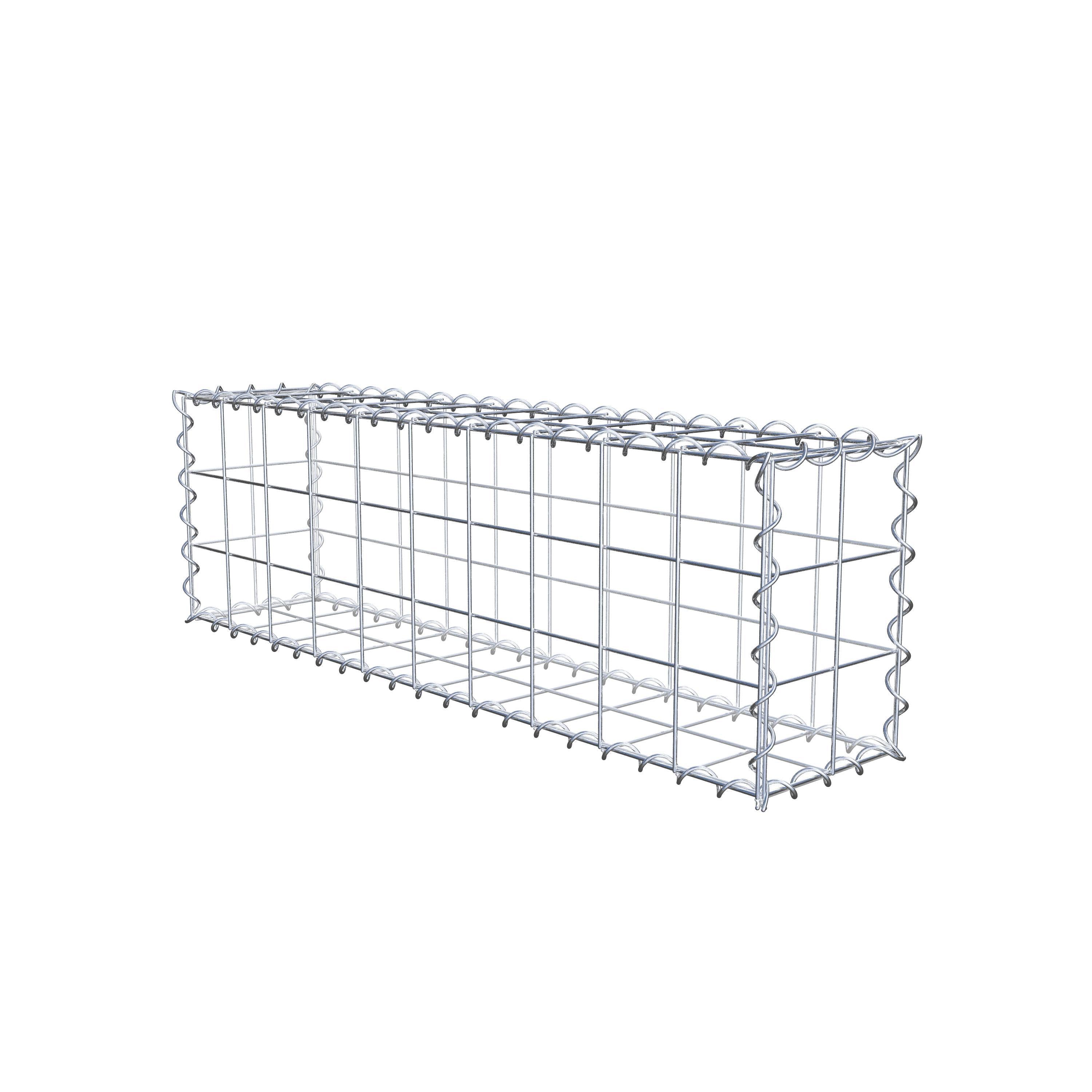 Gabion 100 cm x 30 cm x 20 cm (L x H x D), maskestørrelse 10 cm x 10 cm, spiral