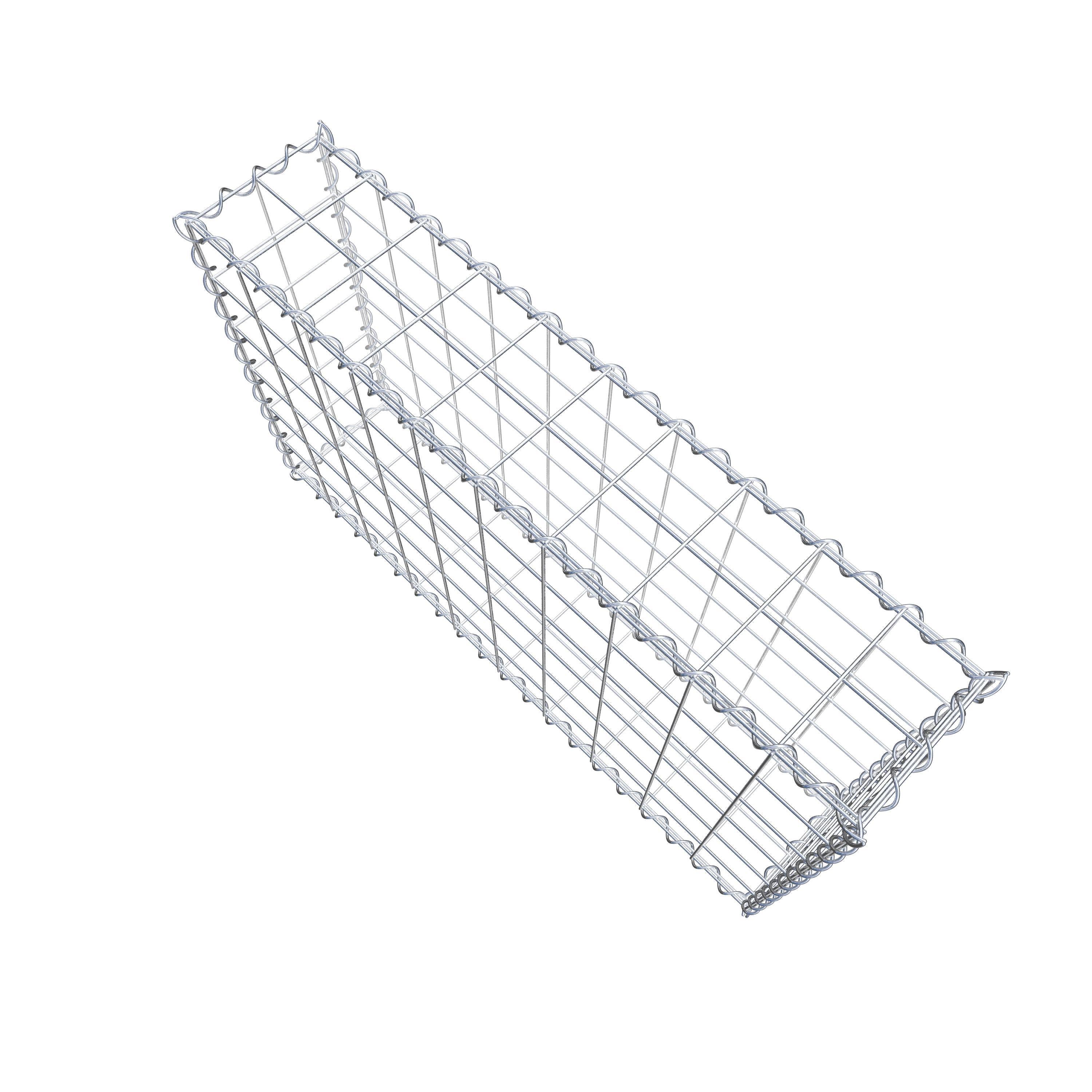 Gabion 100 cm x 60 cm x 20 cm (L x H x D), maskestørrelse 10 cm x 10 cm, spiral