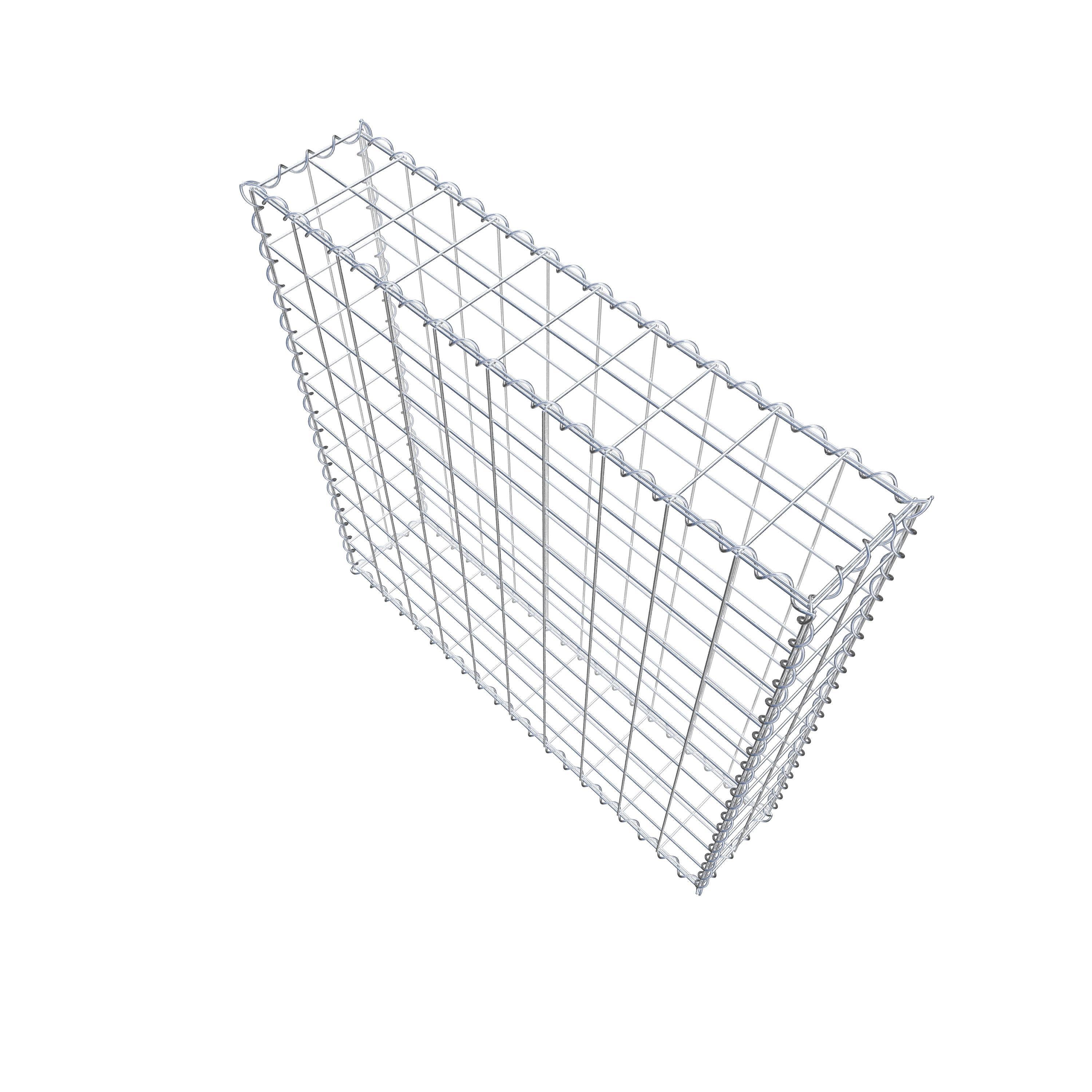 Gabion 100 cm x 100 cm x 20 cm (L x H x D), maskestørrelse 10 cm x 10 cm, spiral