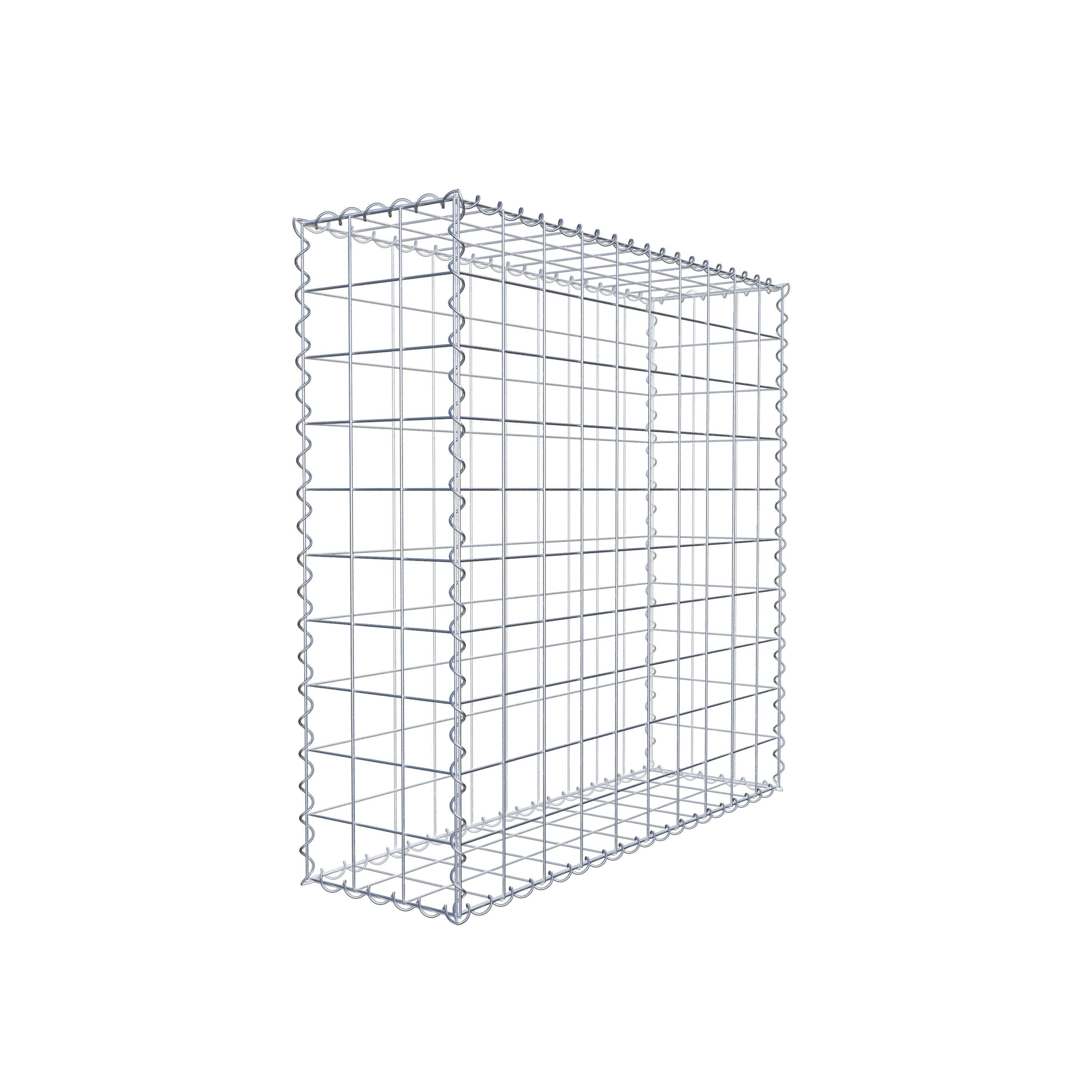 Gabion 100 cm x 100 cm x 30 cm (L x H x D), mesh size 10 cm x 10 cm, spiral