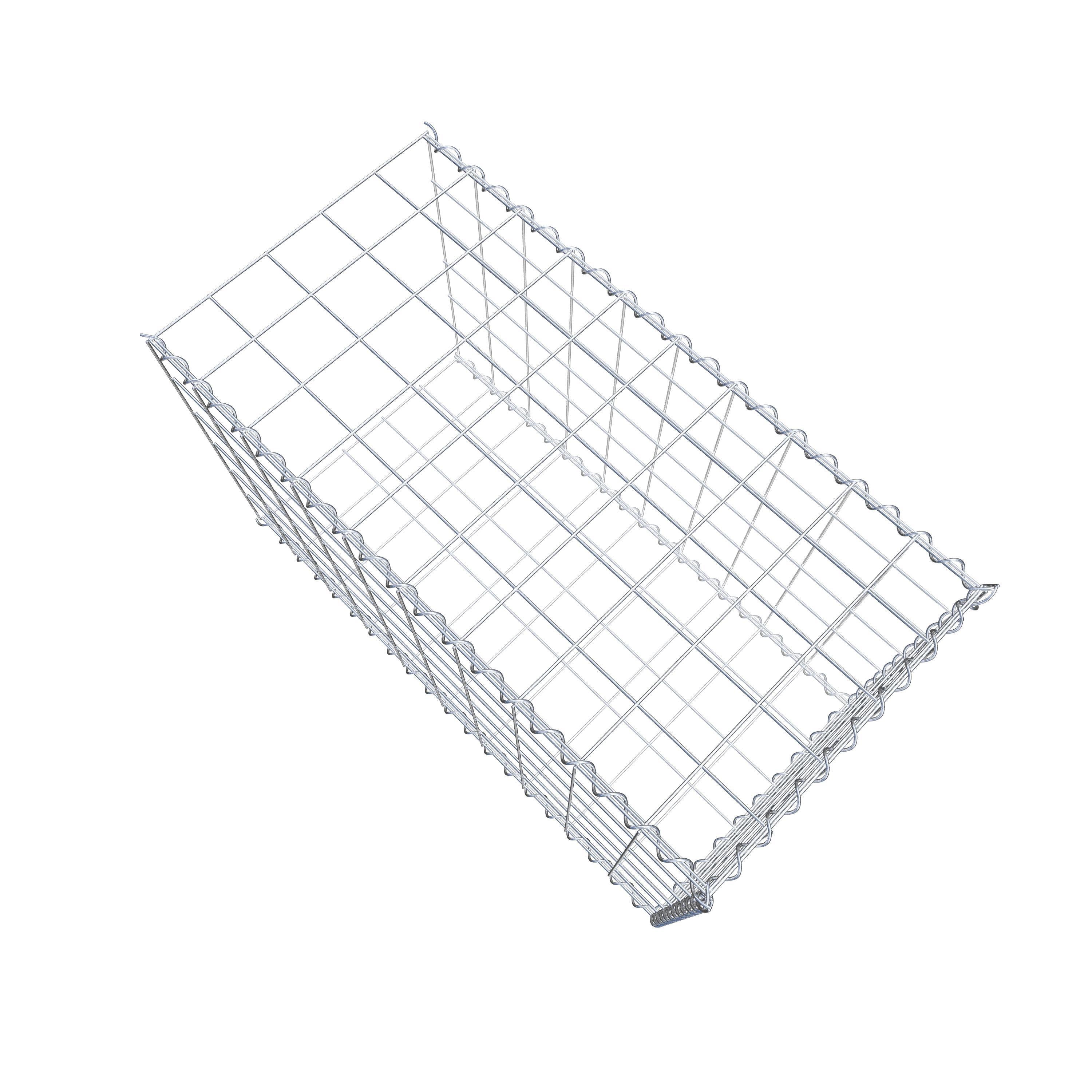 Opvokset gabion type 2 100 cm x 60 cm x 50 cm (L x H x D), maskestørrelse 10 cm x 10 cm, spiral