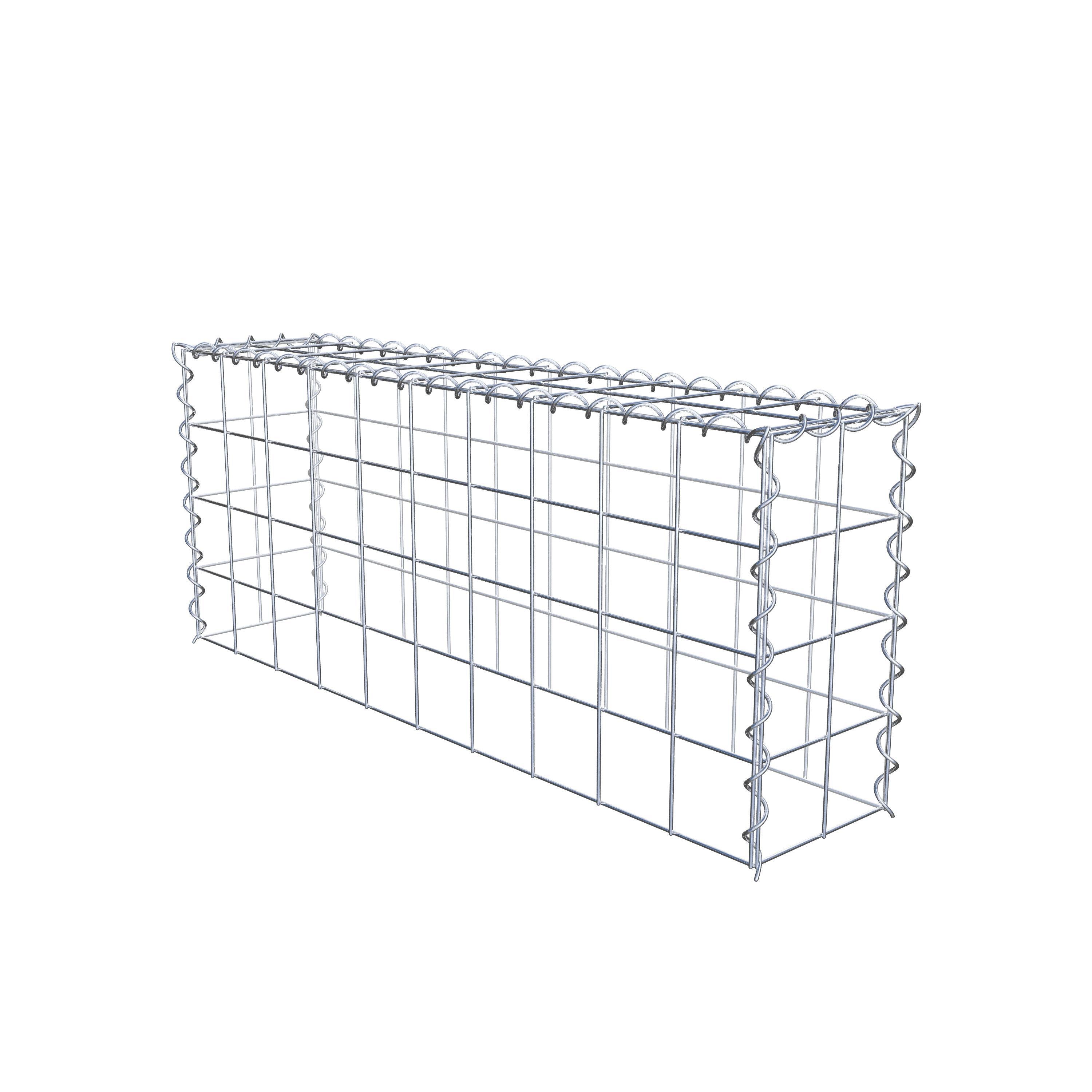 Opvokset gabion type 3 100 cm x 40 cm x 20 cm (L x H x D), maskestørrelse 10 cm x 10 cm, spiral