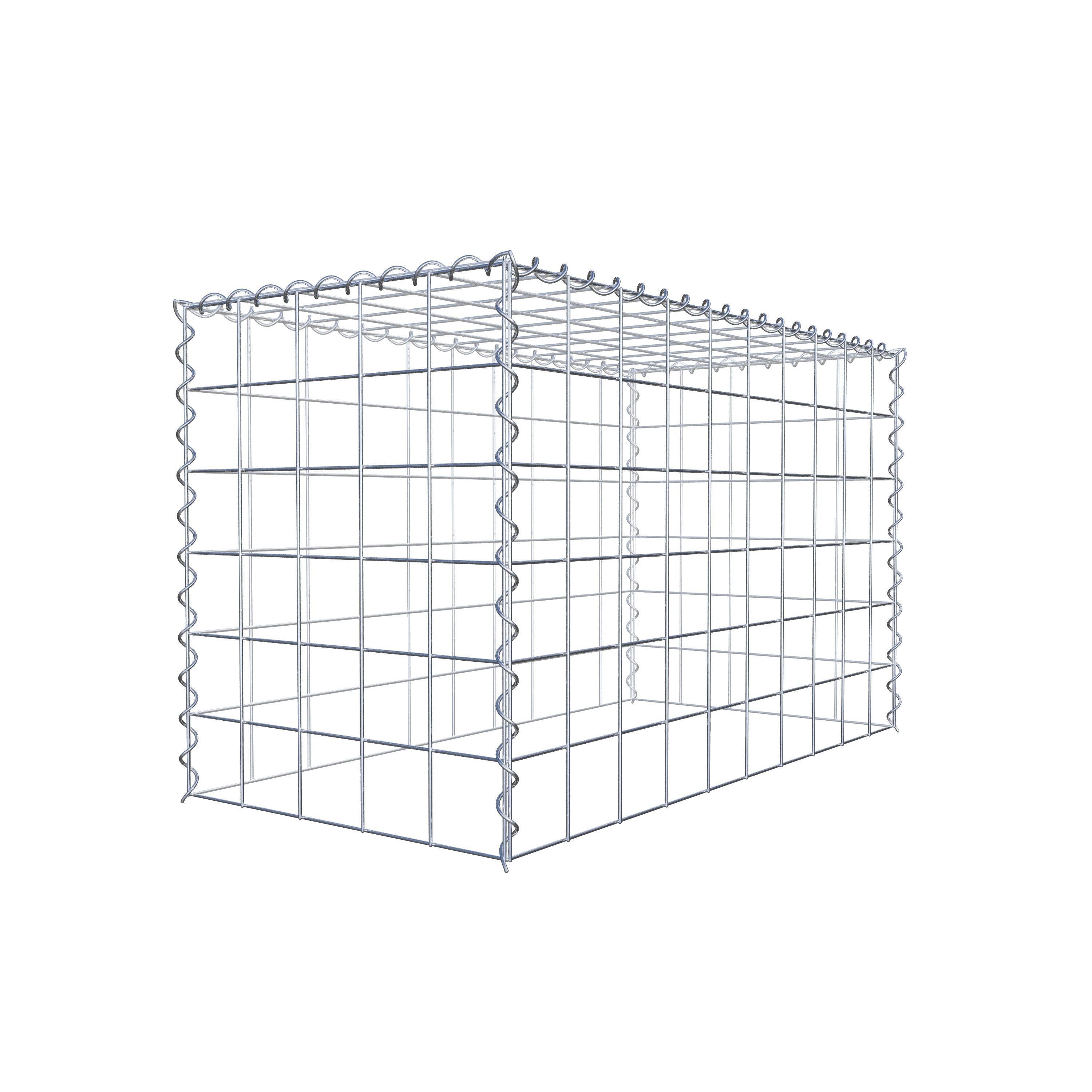 Opvokset gabion type 3 100 cm x 60 cm x 50 cm (L x H x D), maskestørrelse 10 cm x 10 cm, spiral