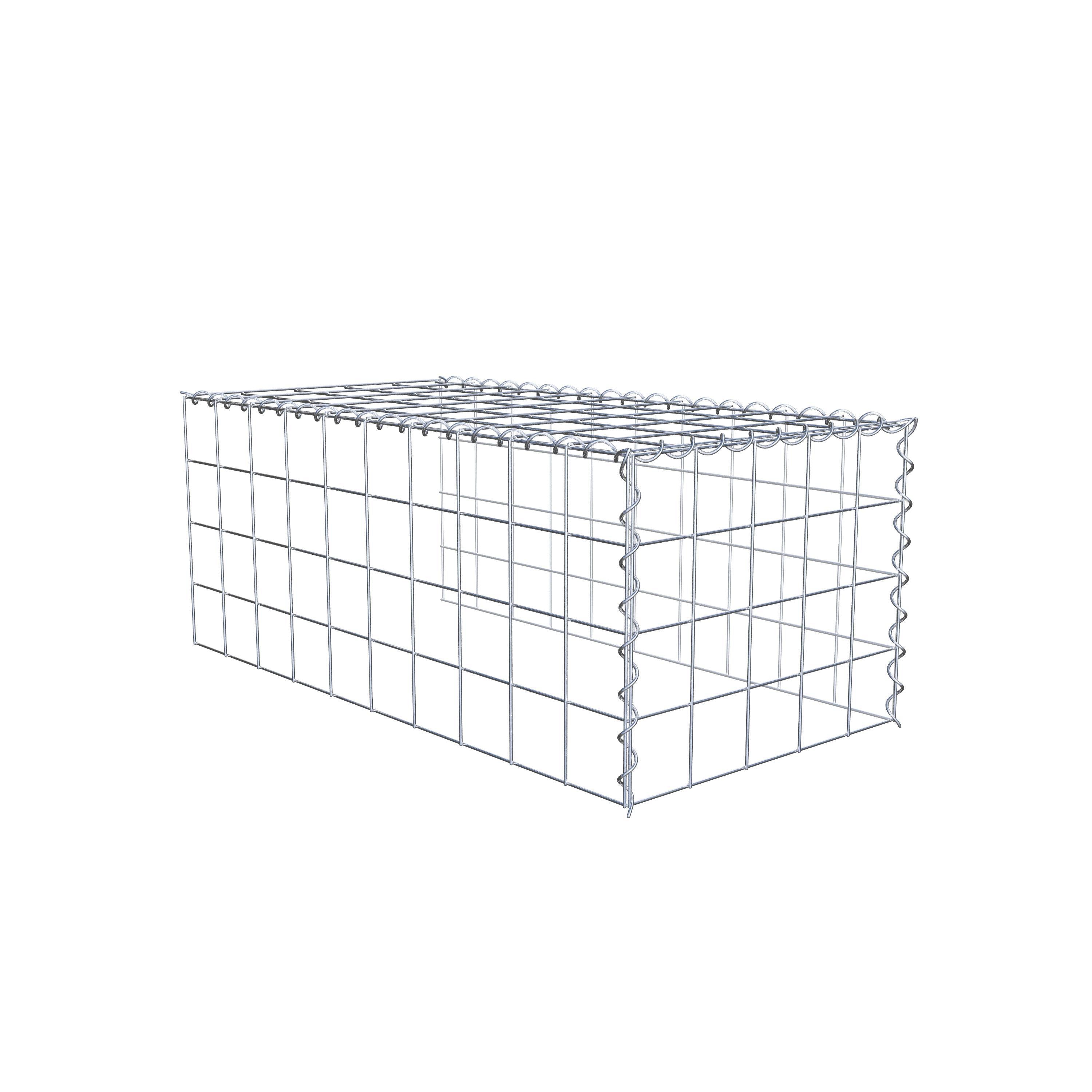 Opvokset gabion type 4 100 cm x 40 cm x 50 cm (L x H x D), maskestørrelse 10 cm x 10 cm, spiral