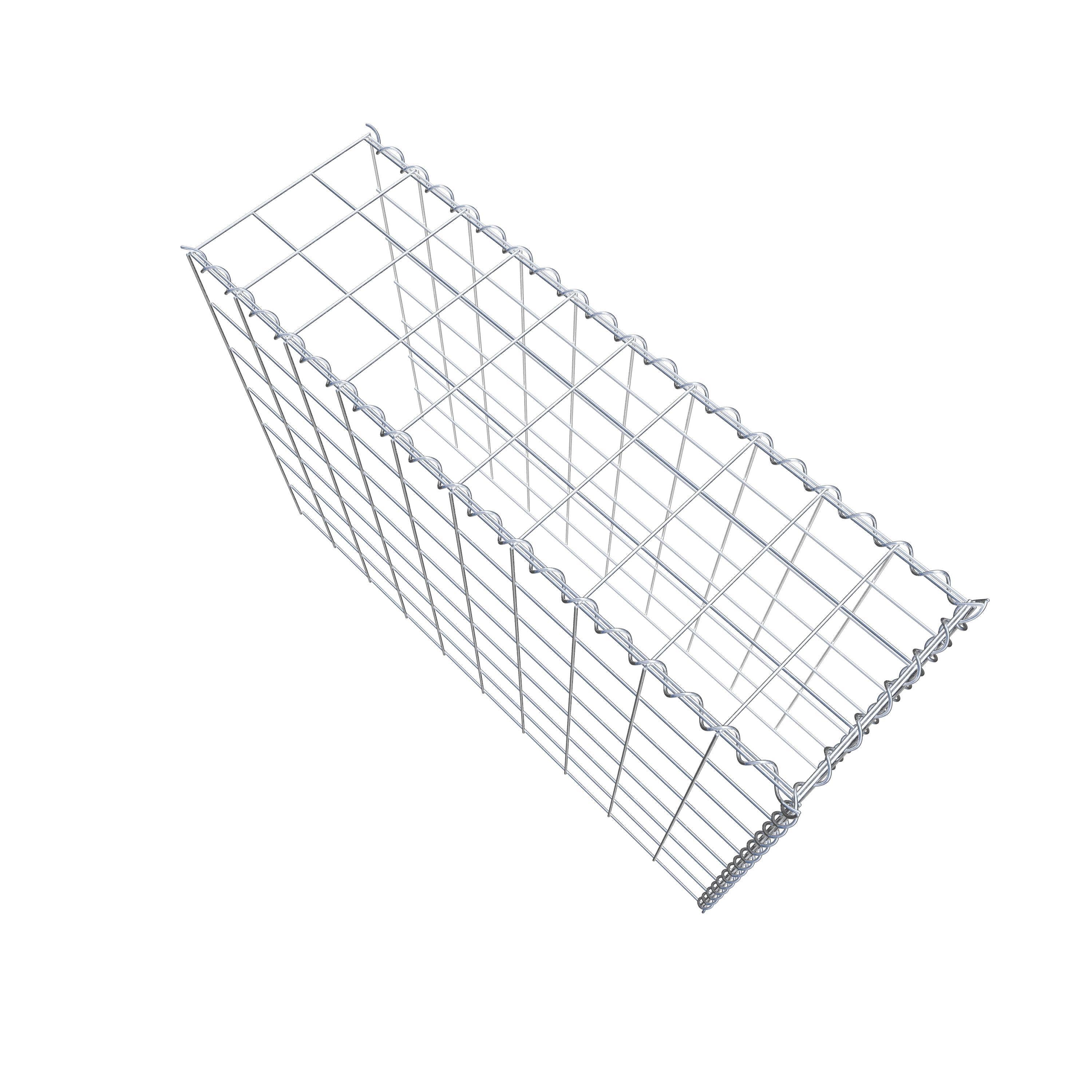 Opvokset gabion type 4 100 cm x 70 cm x 30 cm (L x H x D), maskestørrelse 10 cm x 10 cm, spiral