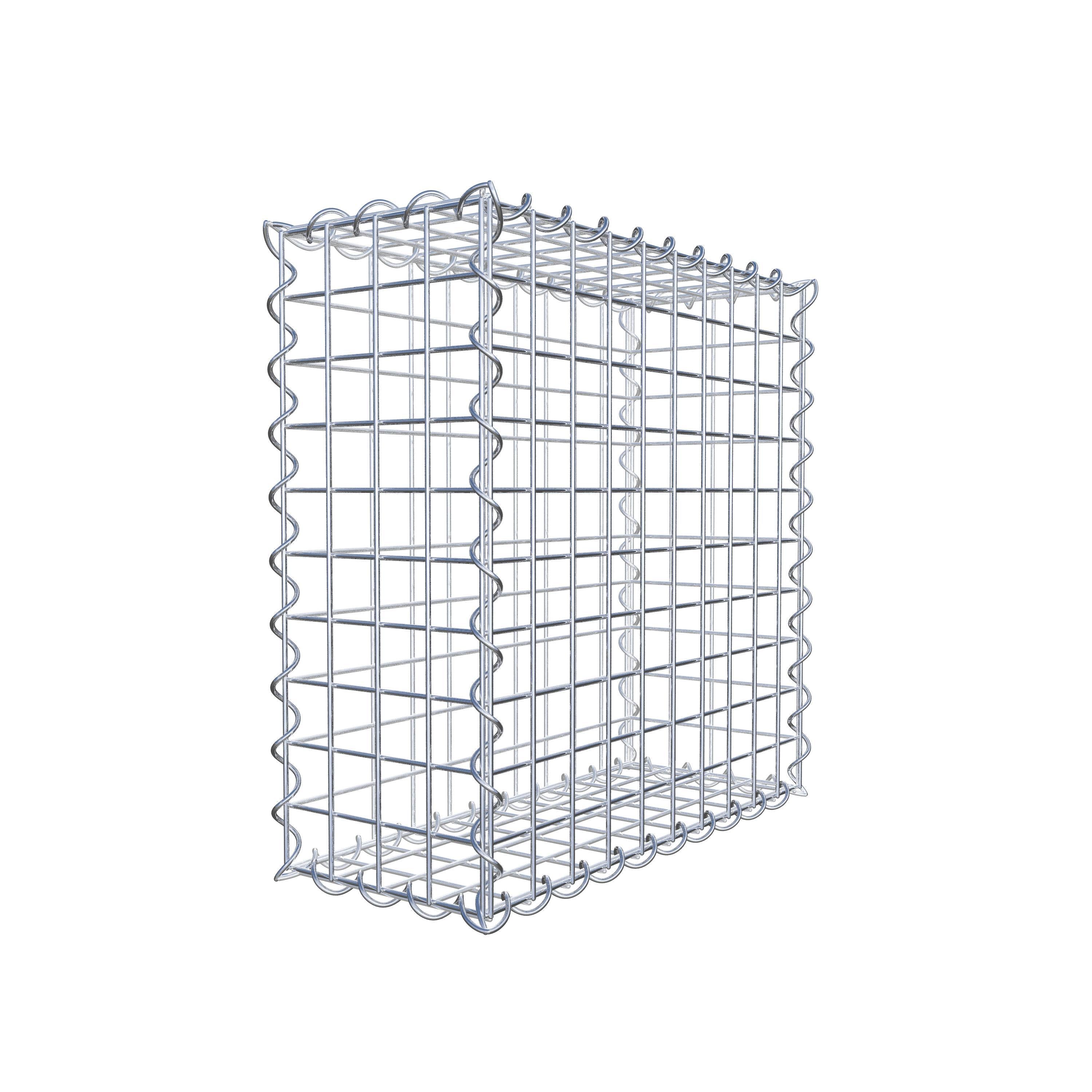 Gabion 50 cm x 50 cm x 20 cm (L x H x D), maskestørrelse 5 cm x 5 cm, spiral