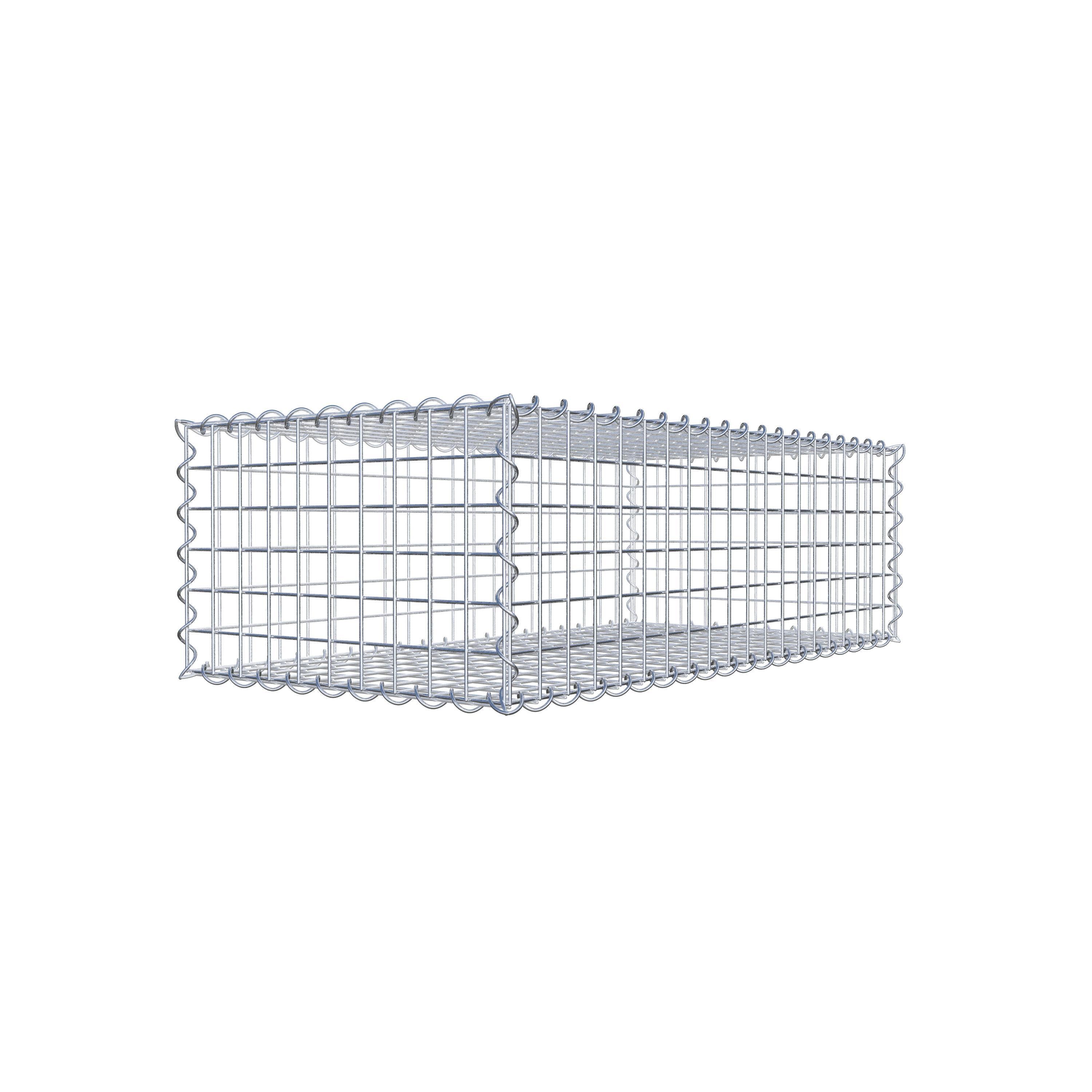 Gabion 100 cm x 30 cm x 50 cm (L x H x D), maskestørrelse 5 cm x 5 cm, spiral