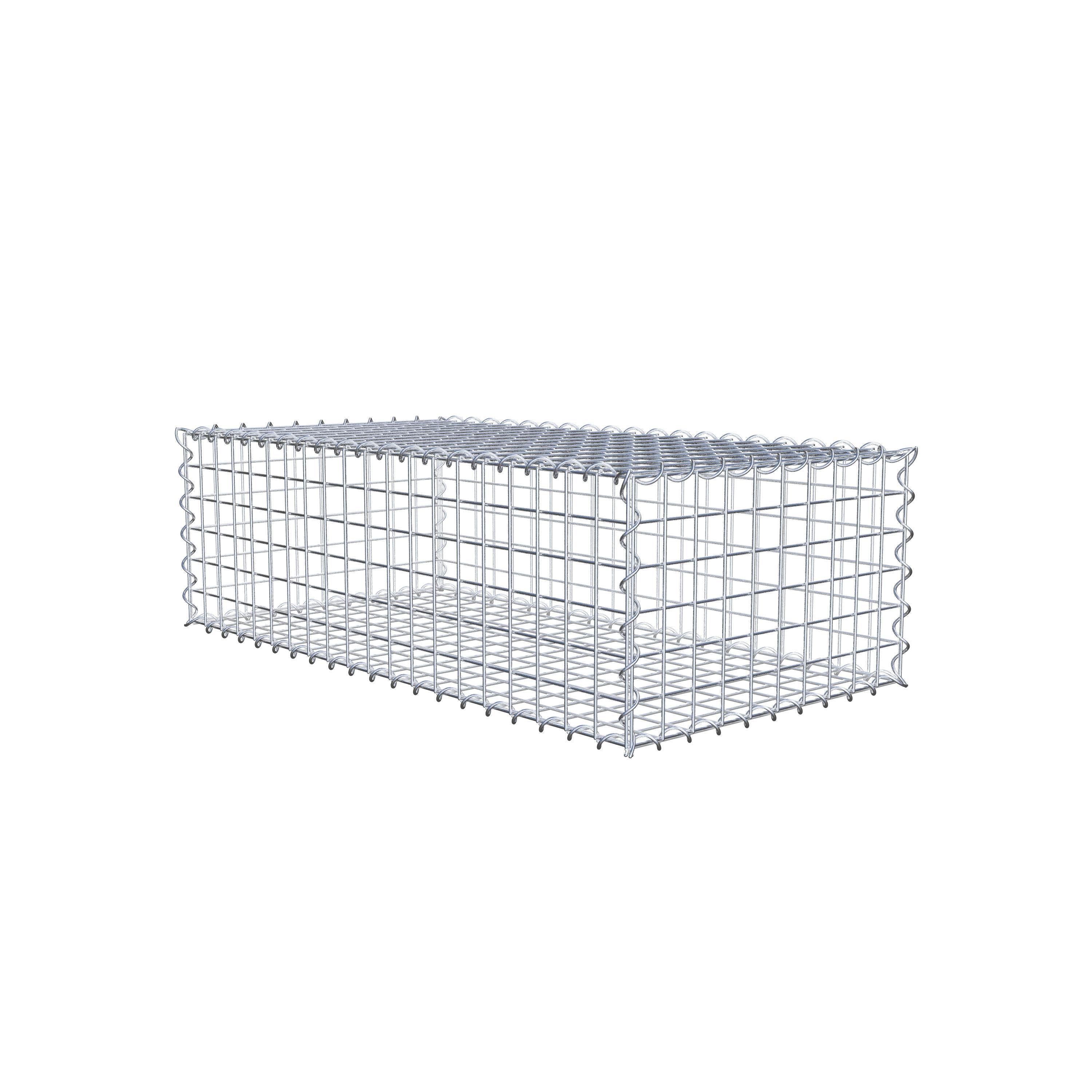 Gabion 100 cm x 30 cm x 50 cm (L x H x D), maskestørrelse 5 cm x 5 cm, spiral