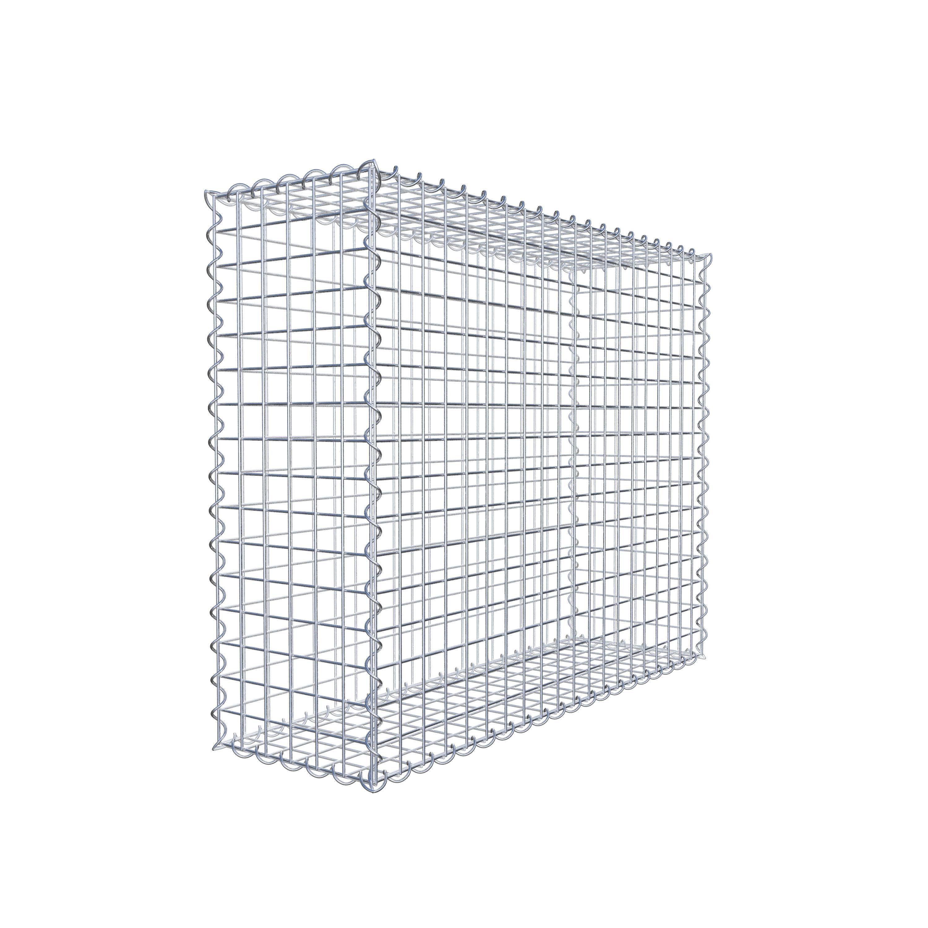 Gabion 100 cm x 80 cm x 30 cm (L x H x D), maskestørrelse 5 cm x 5 cm, spiral