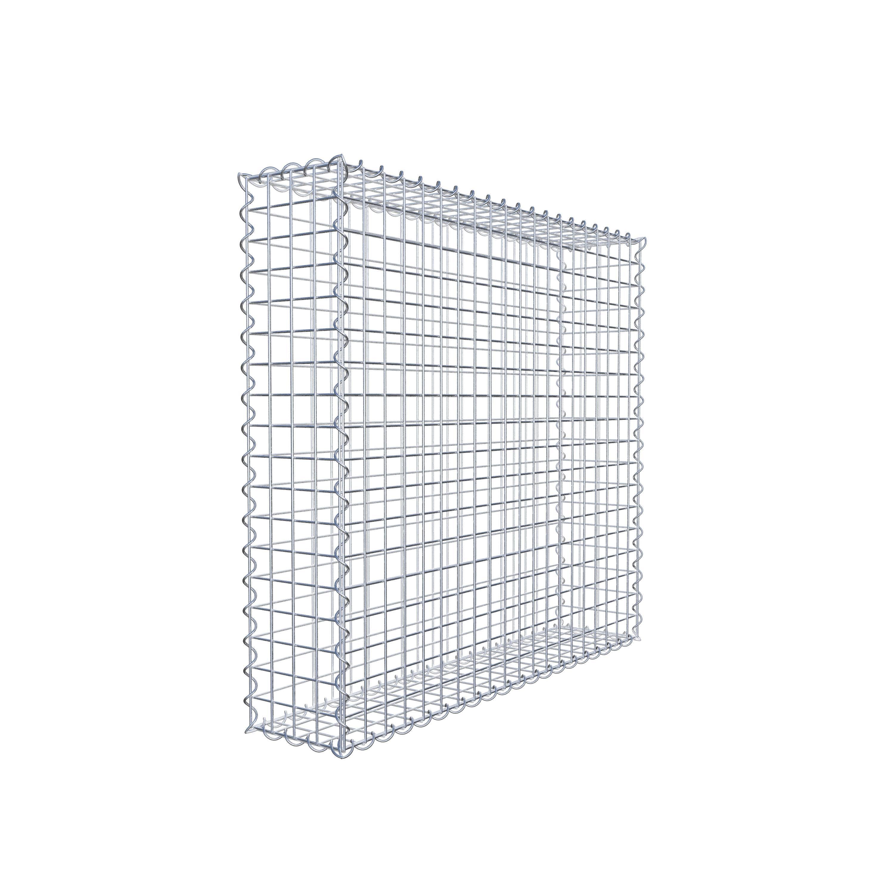 Gabion 100 cm x 90 cm x 20 cm (L x H x D), maskestørrelse 5 cm x 5 cm, spiral