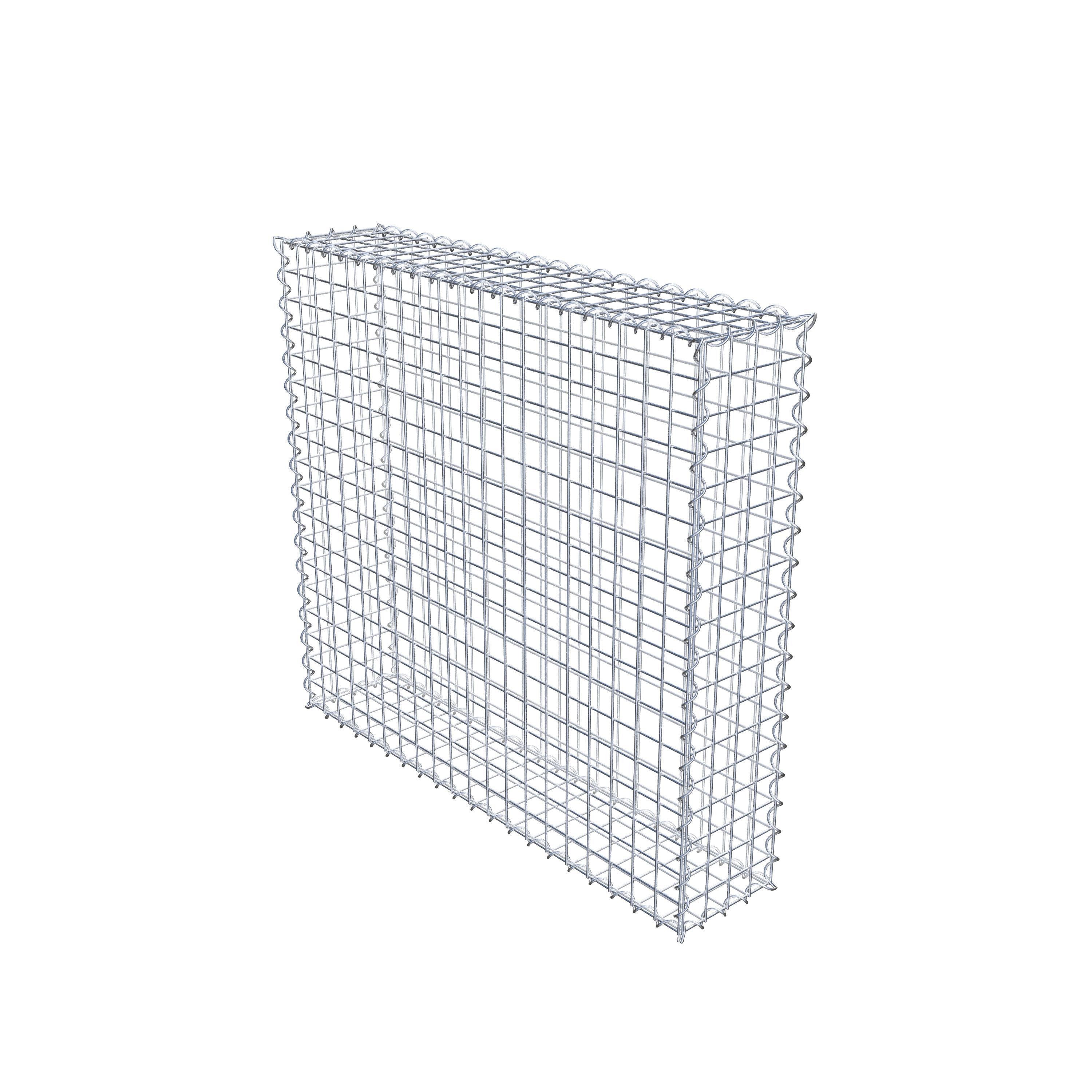 Gabion 100 cm x 90 cm x 20 cm (L x H x D), maskestørrelse 5 cm x 5 cm, spiral