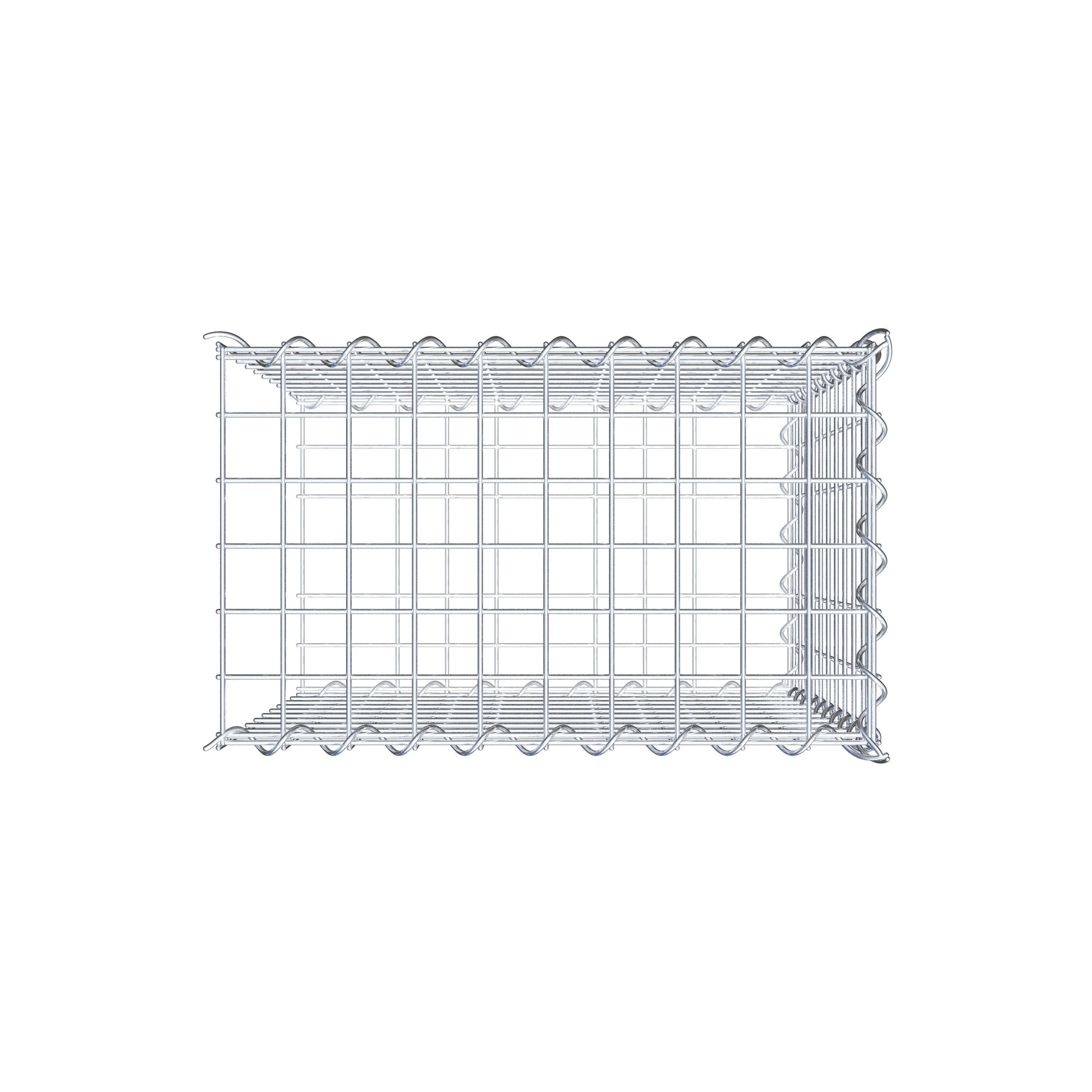 Opvokset gabion type 2 50 cm x 50 cm x 30 cm (L x H x D), maskestørrelse 5 cm x 5 cm, spiral