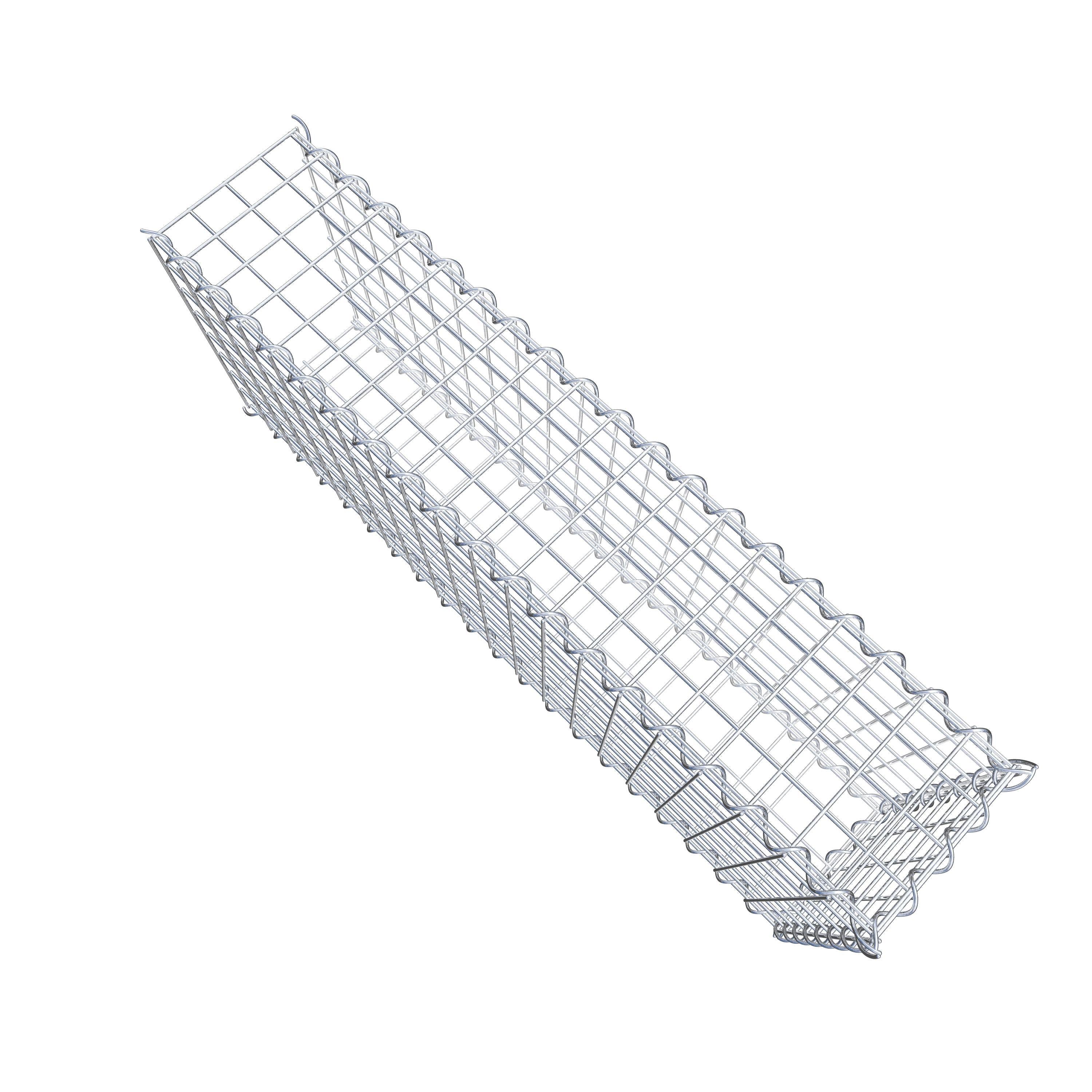 Opvokset gabion type 2 100 cm x 40 cm x 20 cm (L x H x D), maskestørrelse 5 cm x 5 cm, spiral