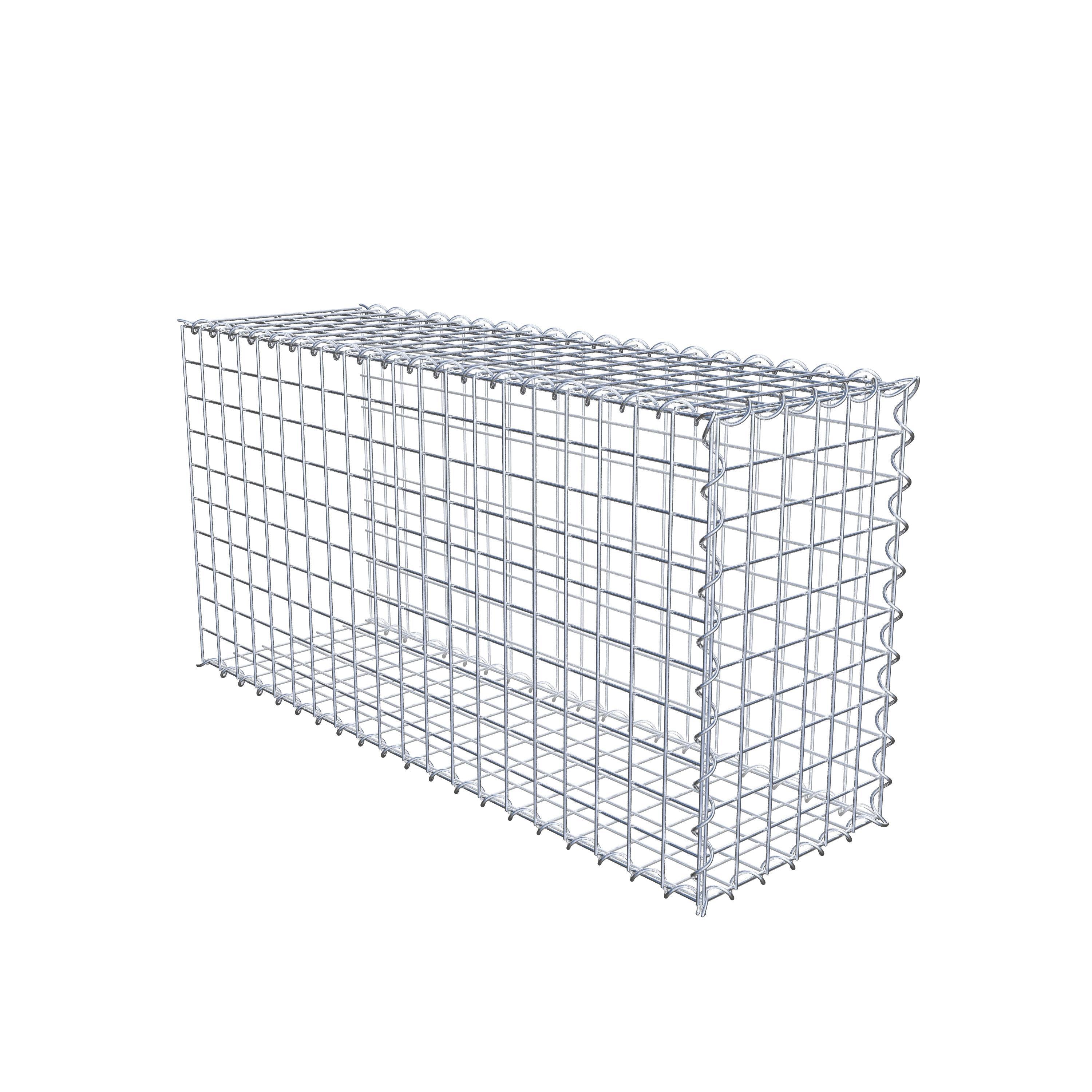 Udvokset gabion type 2 100 cm x 50 cm x 30 cm (L x H x D), maskestørrelse 5 cm x 5 cm, spiral