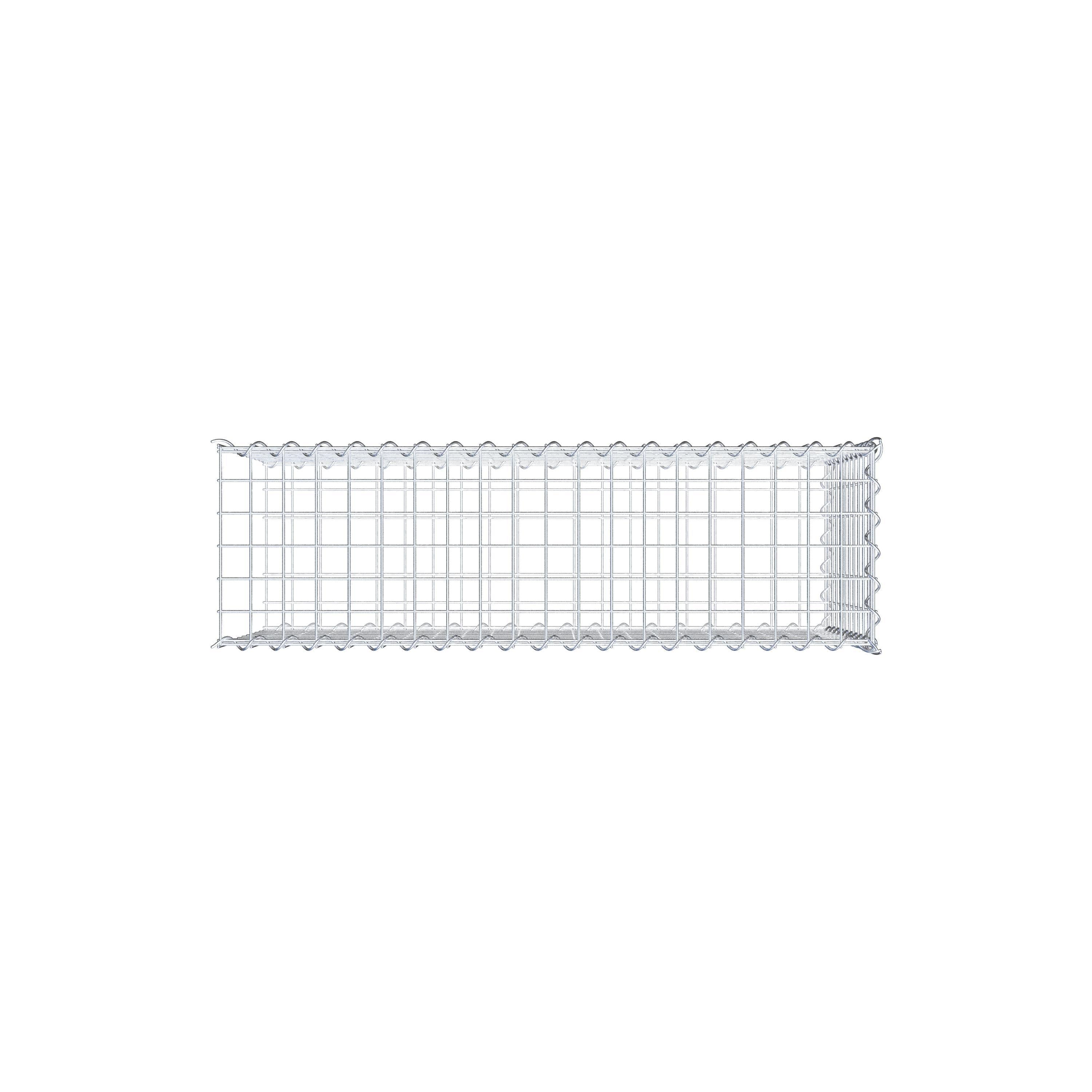 Udvokset gabion type 2 100 cm x 50 cm x 30 cm (L x H x D), maskestørrelse 5 cm x 5 cm, spiral