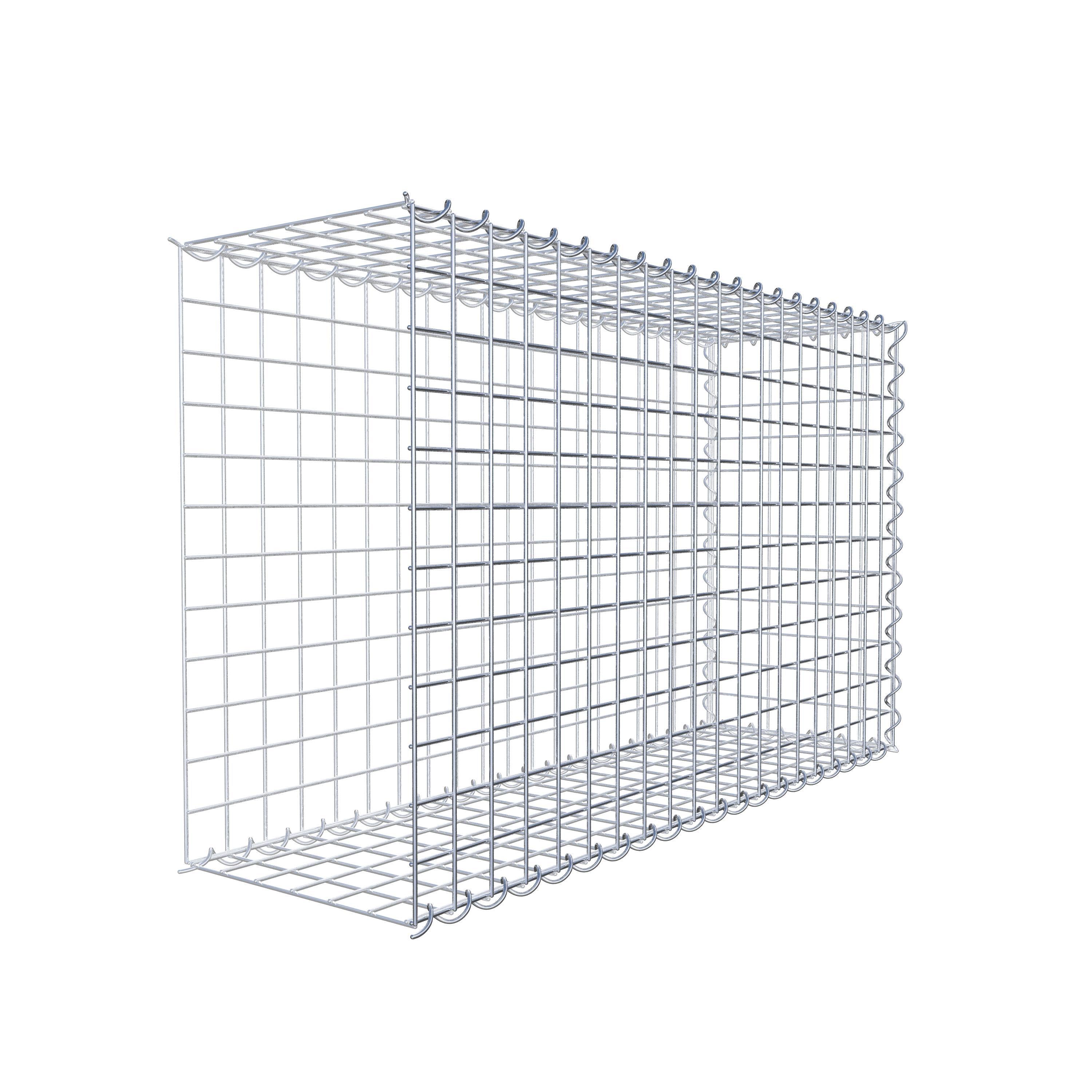 Opvokset gabion type 2 100 cm x 60 cm x 30 cm (L x H x D), maskestørrelse 5 cm x 5 cm, spiral