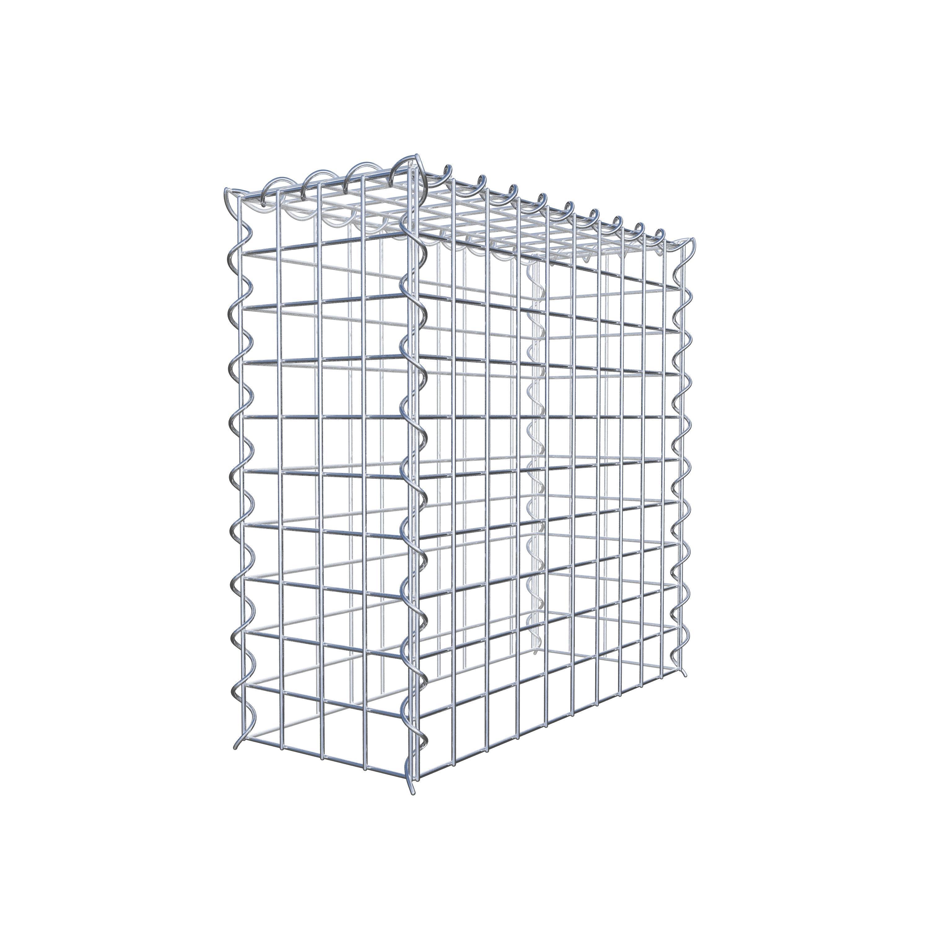 Opvokset gabion type 3 50 cm x 50 cm x 20 cm (L x H x D), maskestørrelse 5 cm x 5 cm, spiral