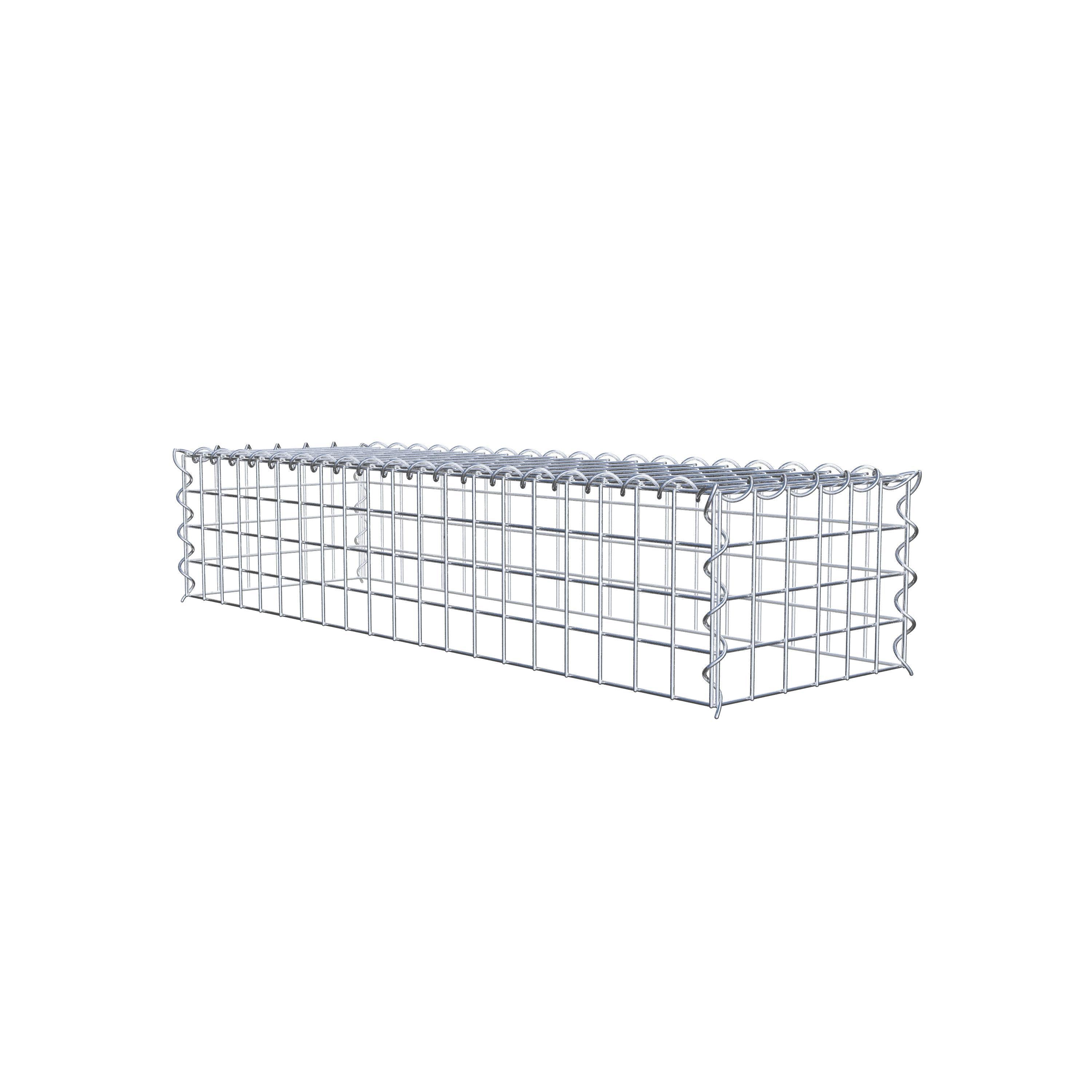 Opvokset gabion type 3 100 cm x 20 cm x 30 cm (L x H x D), maskestørrelse 5 cm x 5 cm, spiral