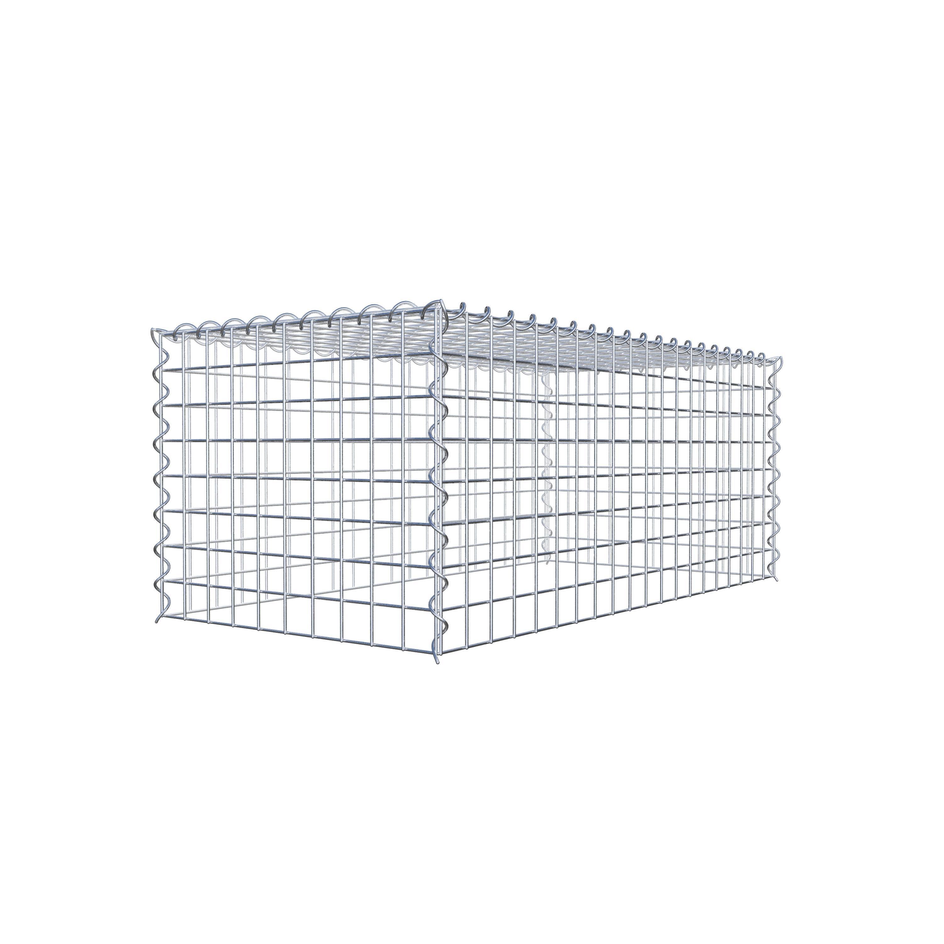 Opvokset gabion type 3 100 cm x 40 cm x 50 cm (L x H x D), maskestørrelse 5 cm x 5 cm, spiral