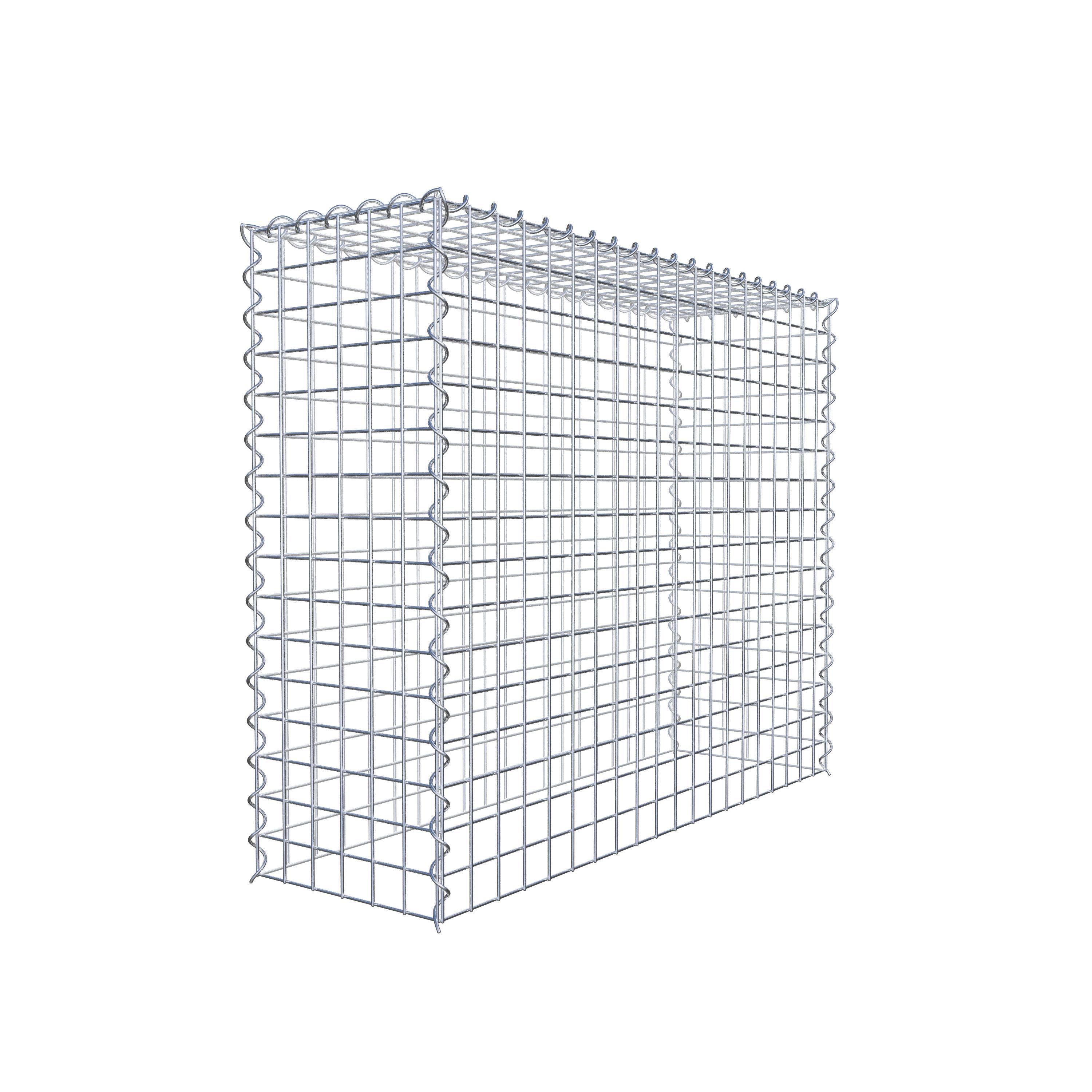 Opvokset gabion type 3 100 cm x 80 cm x 30 cm (L x H x D), maskestørrelse 5 cm x 5 cm, spiral