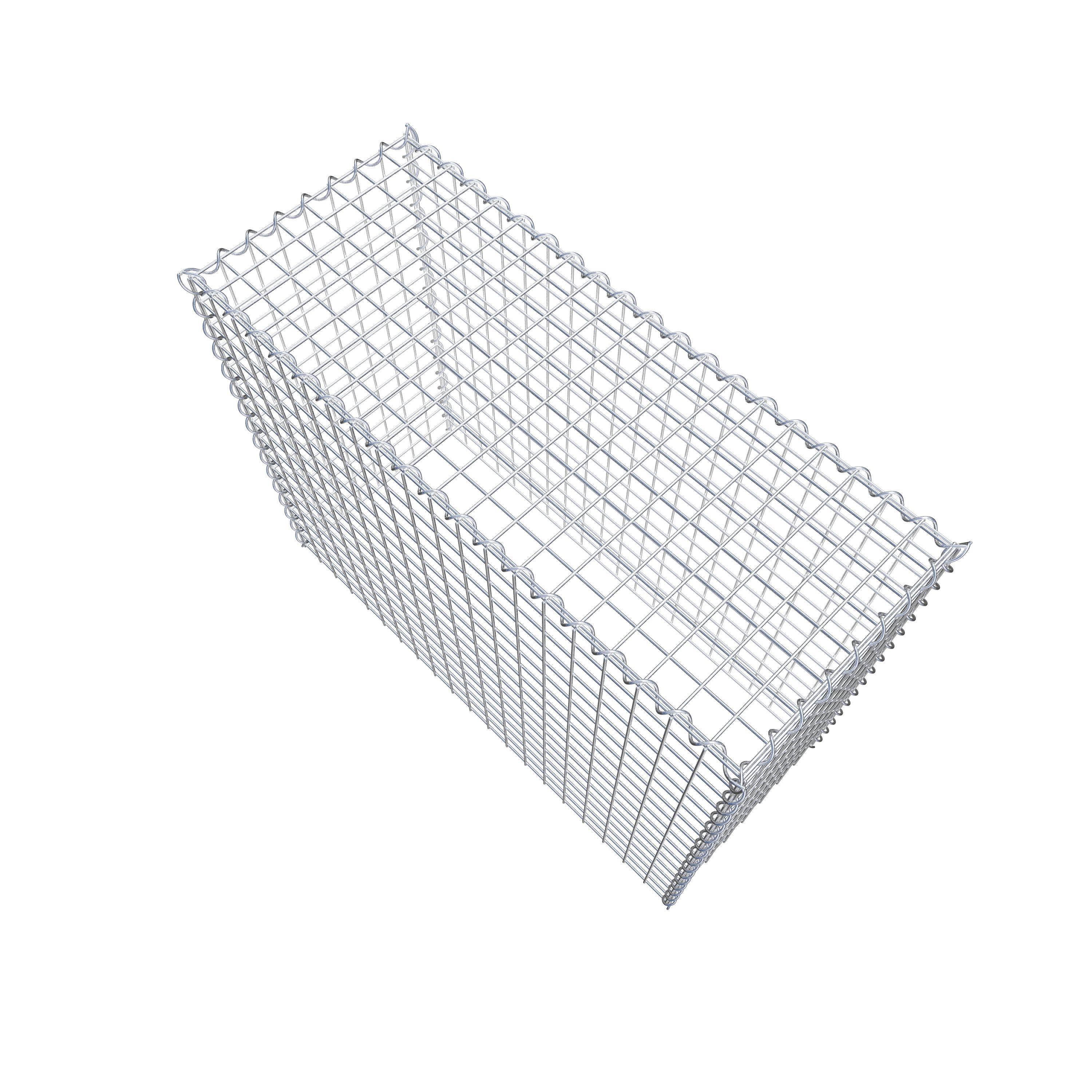 Opvokset gabion type 3 100 cm x 80 cm x 40 cm (L x H x D), maskestørrelse 5 cm x 5 cm, spiral