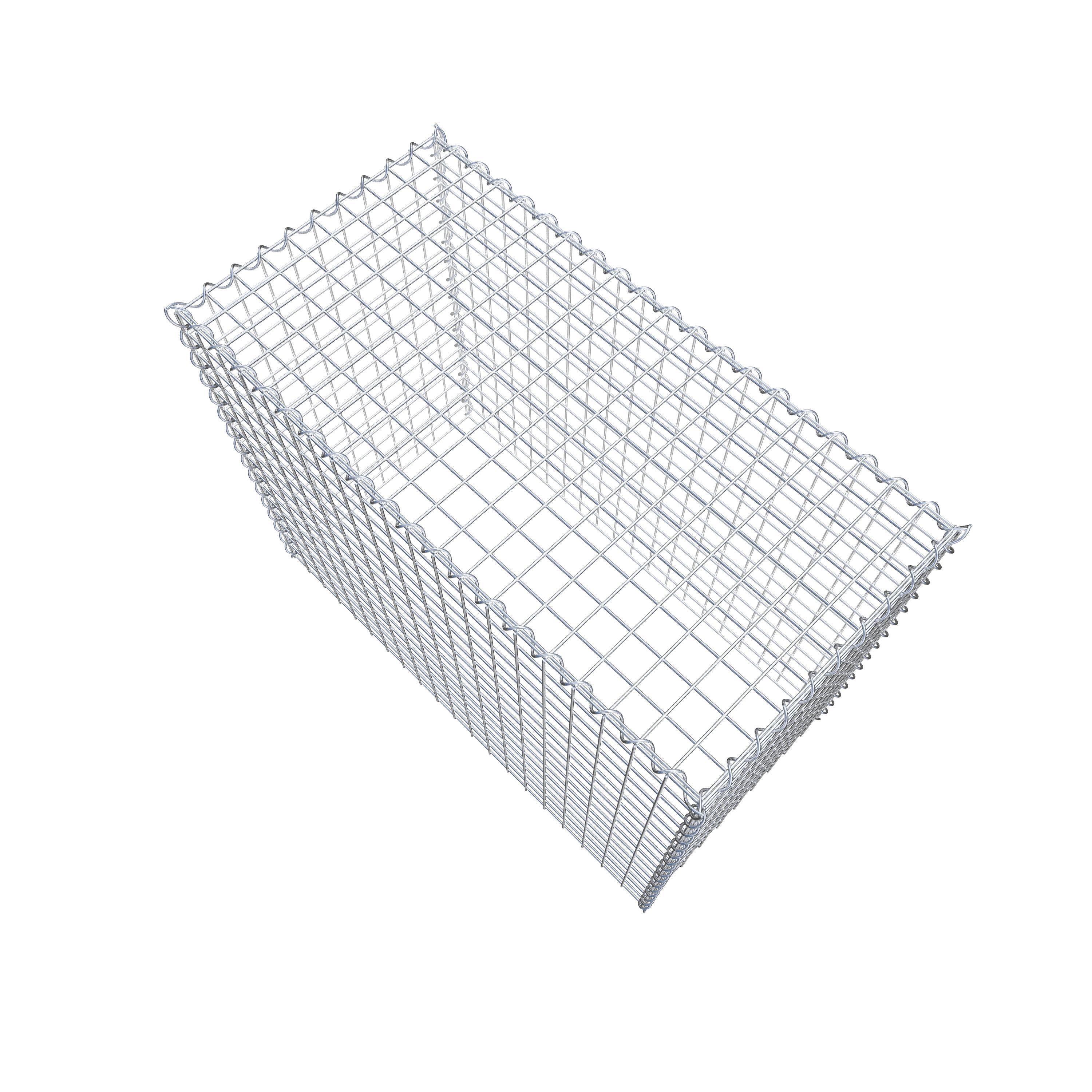 Opvokset gabion type 3 100 cm x 80 cm x 50 cm (L x H x D), maskestørrelse 5 cm x 5 cm, spiral