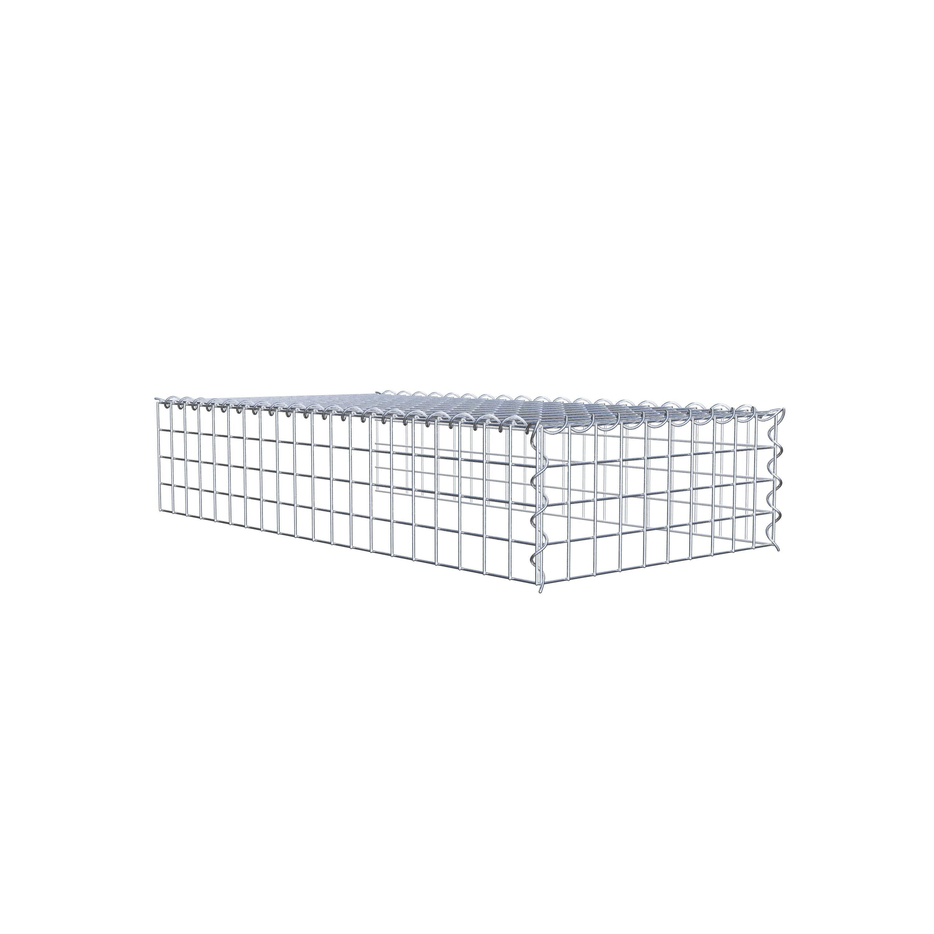 Grown-on gabion type 4 100 cm x 20 cm x 50 cm (L x H x D), mesh size 5 cm x 5 cm, spiral