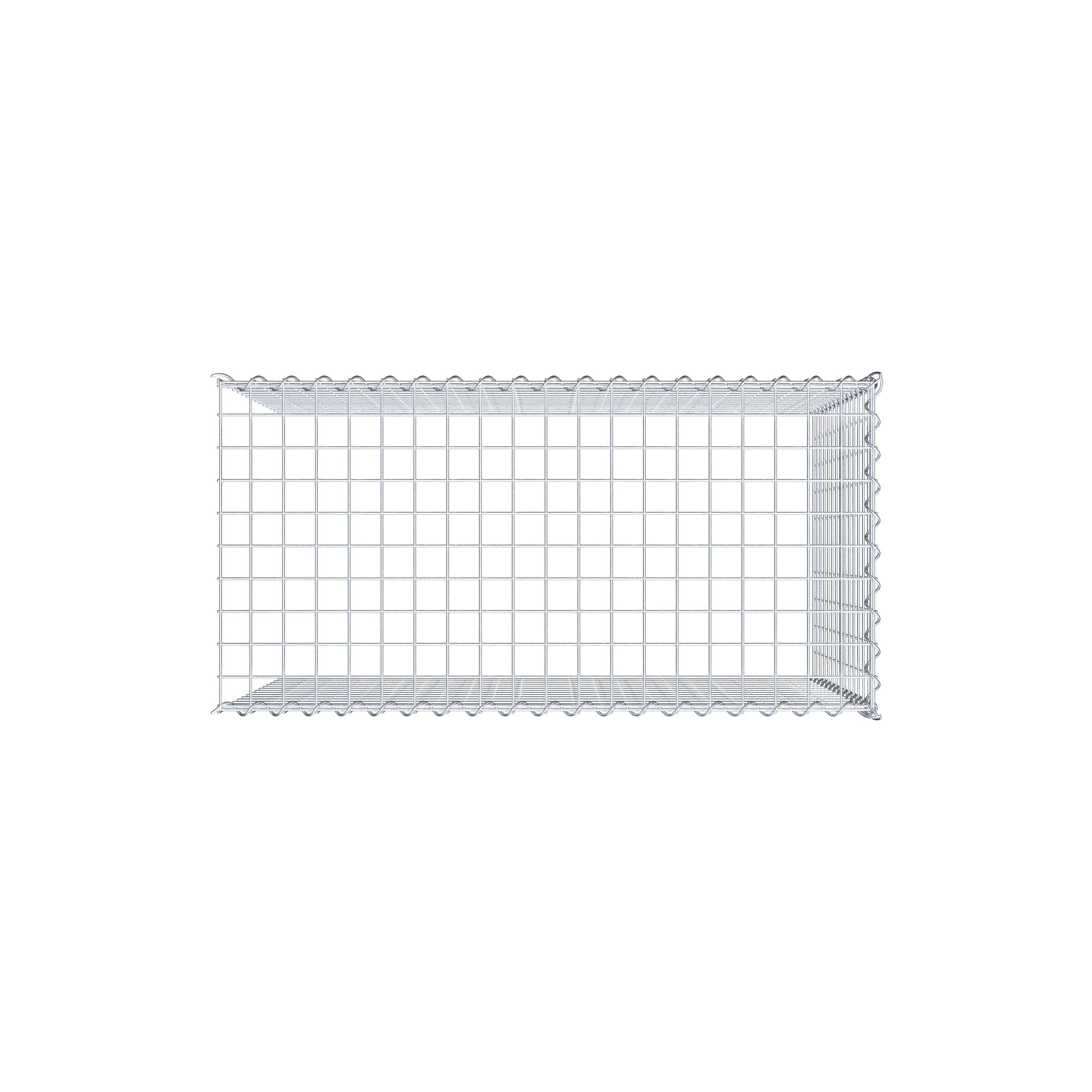 Opvokset gabion type 4 100 cm x 70 cm x 50 cm (L x H x D), maskestørrelse 5 cm x 5 cm, spiral