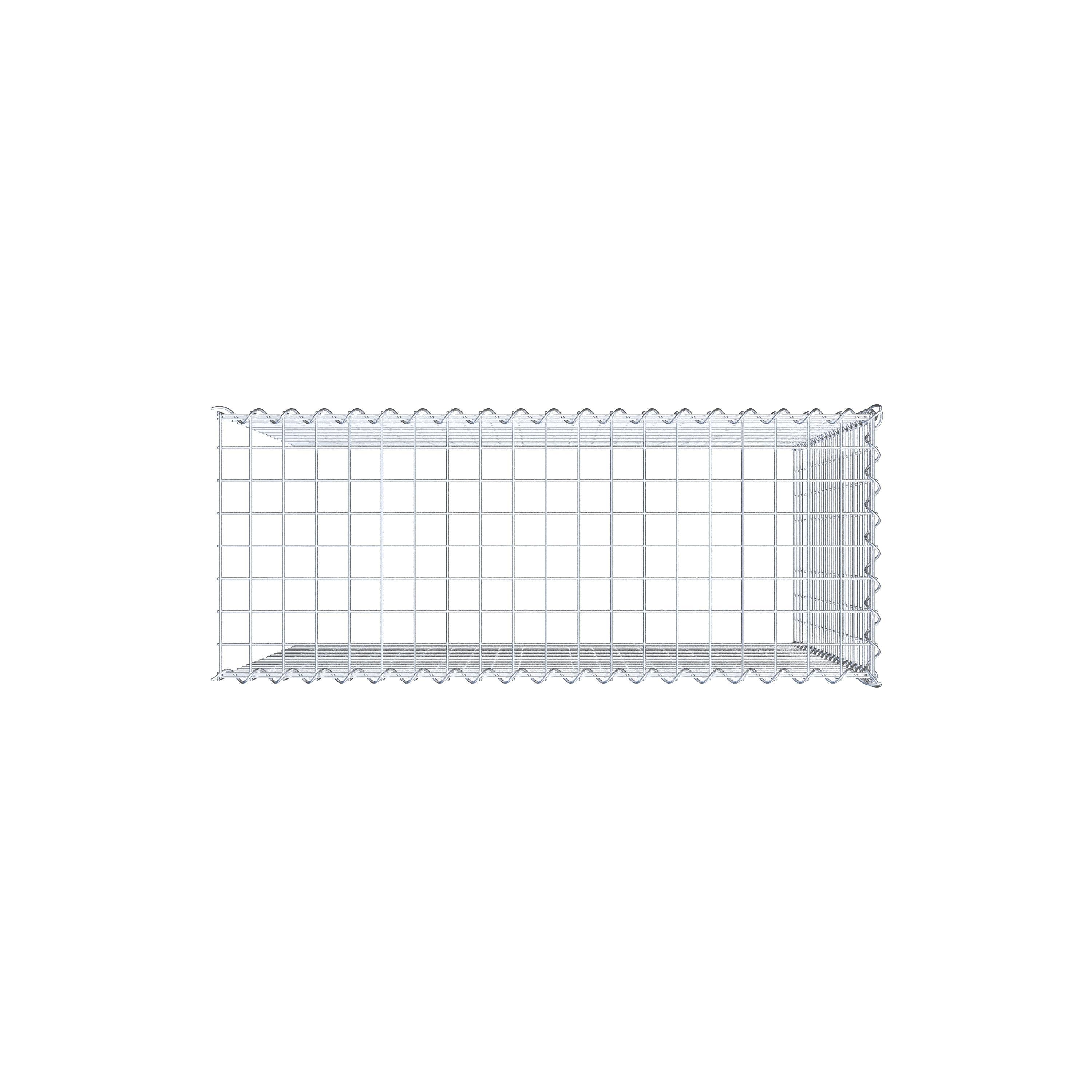 Grown-on gabion type 4 100 cm x 100 cm x 40 cm (L x H x D), mesh size 5 cm x 5 cm, spiral