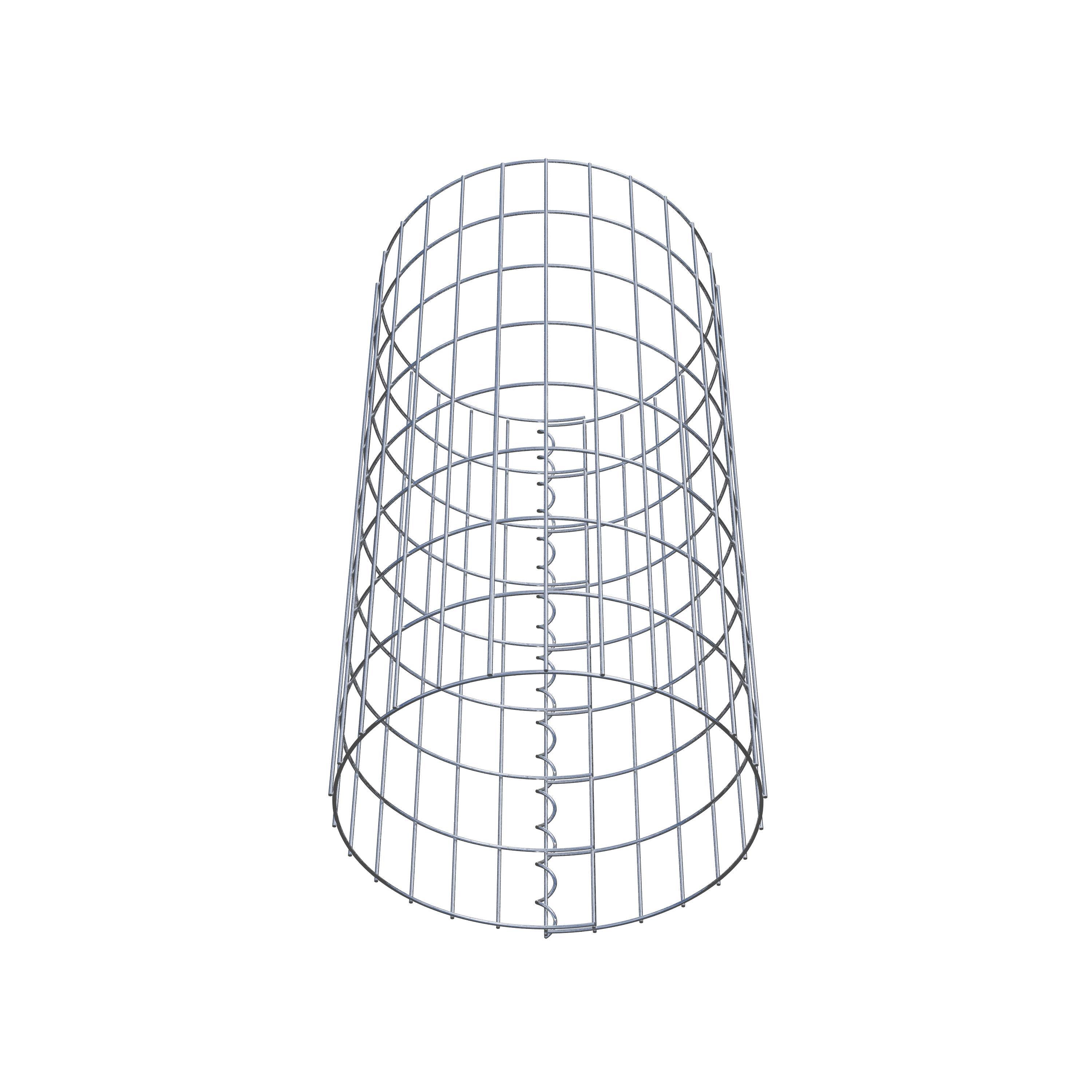 Gabion column around 42 cm diameter, 80 cm height, mesh size 5 cm x 10 cm