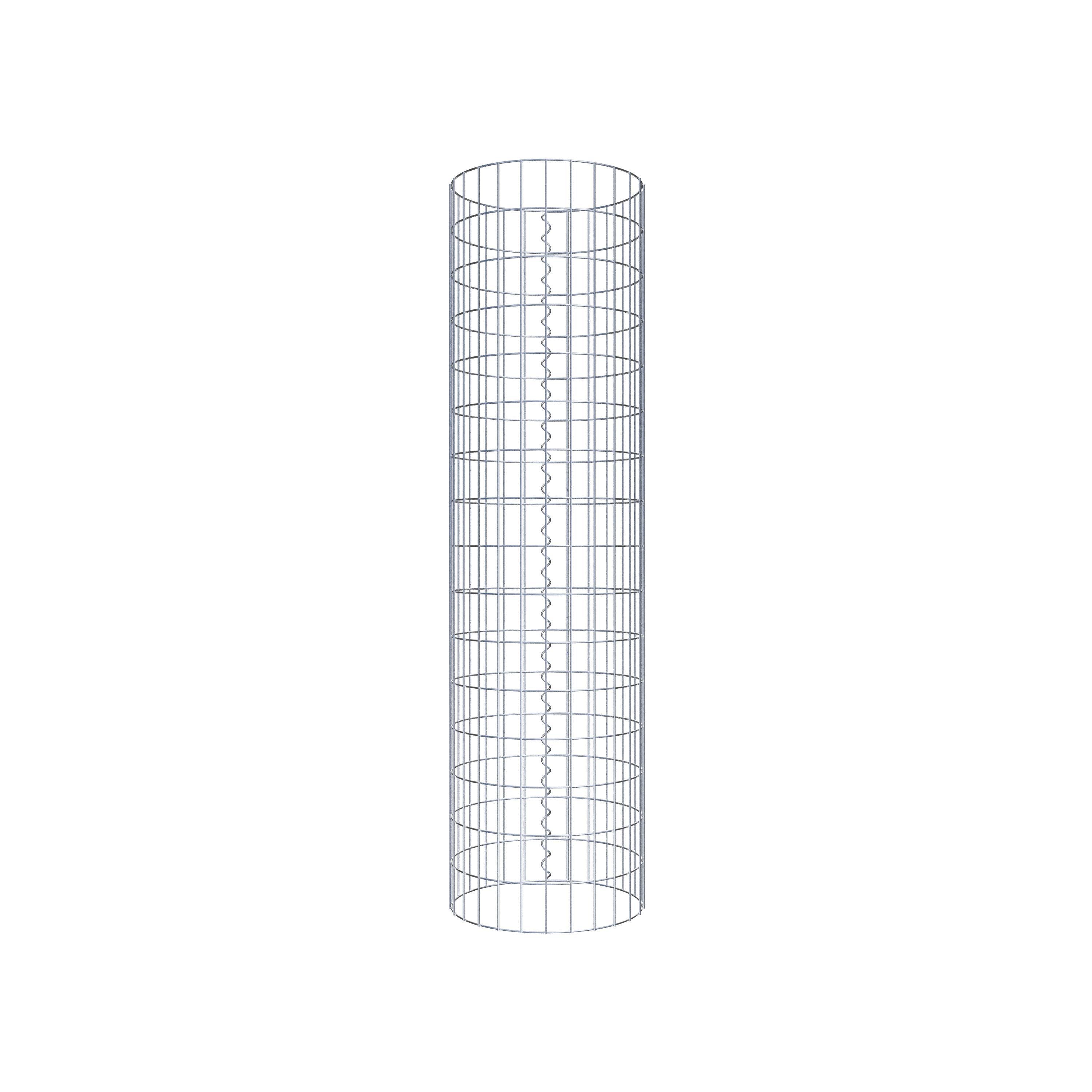 Gabion column around 42 cm diameter, 160 cm height, mesh size 5 cm x 10 cm