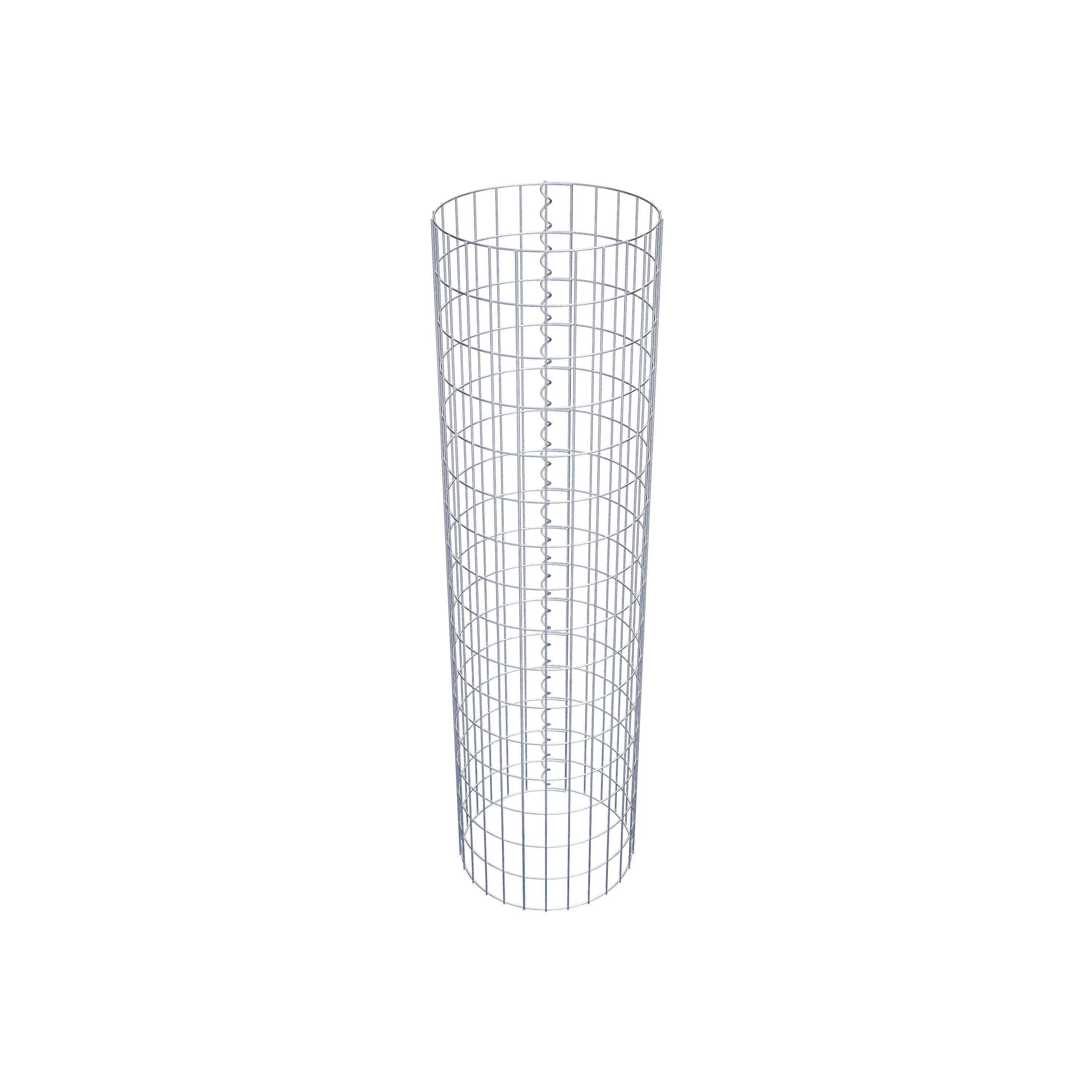 Gabion column around 42 cm diameter, 160 cm height, mesh size 5 cm x 10 cm