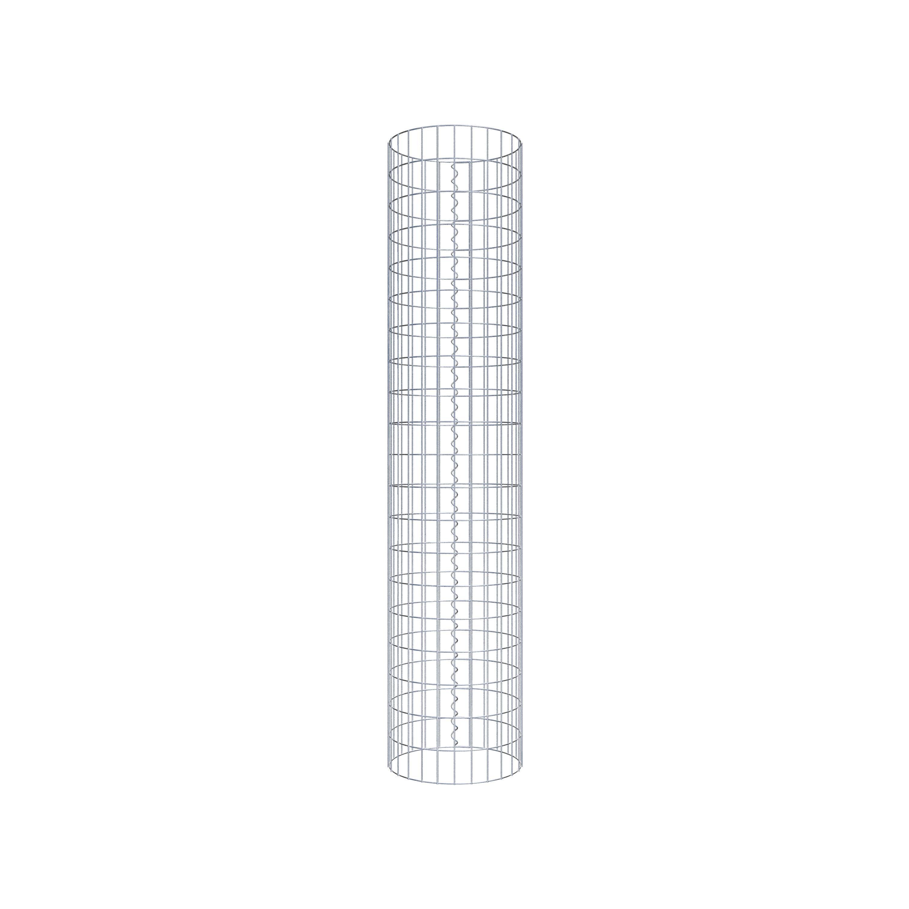 Gabion column around 42 cm diameter, 200 cm height, mesh size 5 cm x 10 cm