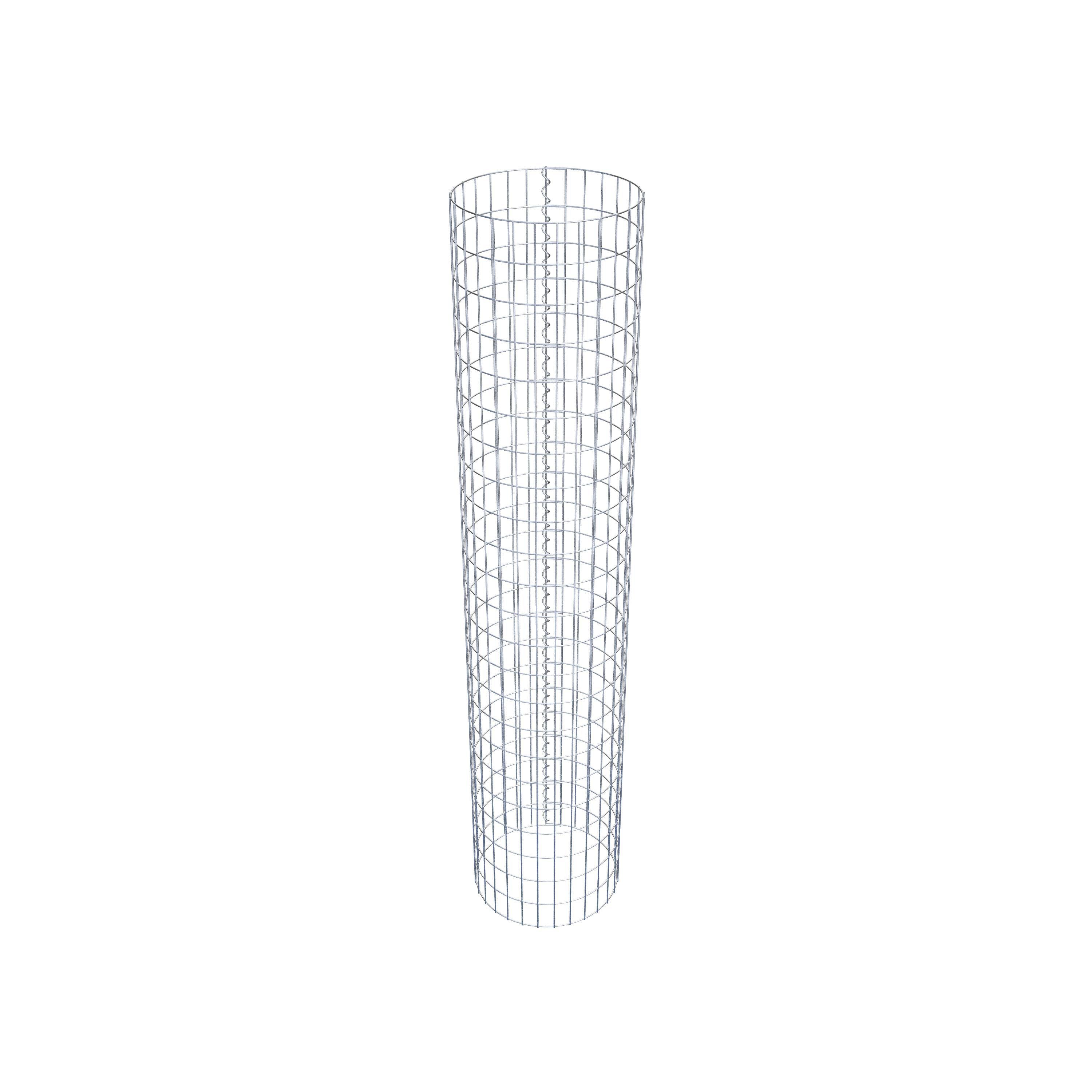 Gabion column around 47 cm diameter, 230 cm height, mesh size 5 cm x 10 cm