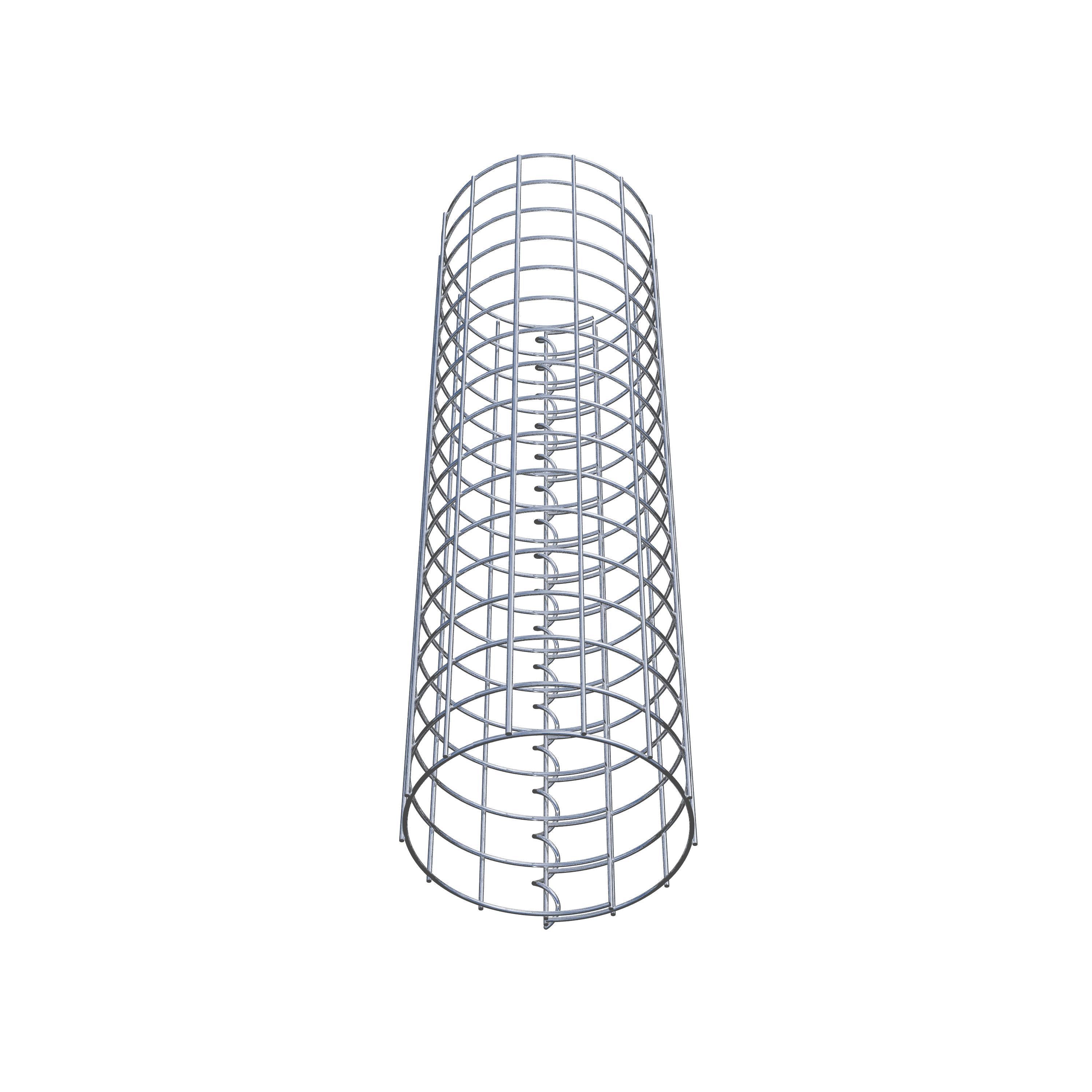 Gabion column around 22 cm diameter, 80 cm height, mesh size 5 cm x 5 cm